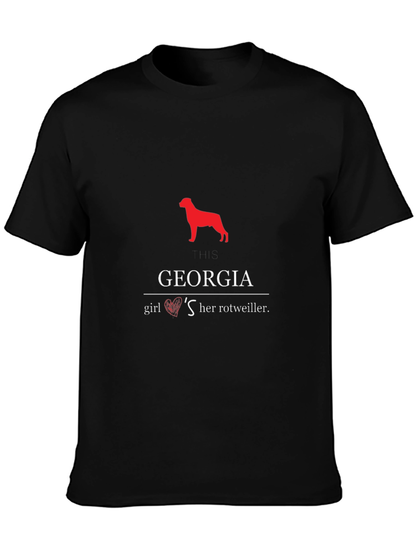 Georgia Rottweiler Lover Black T-Shirt