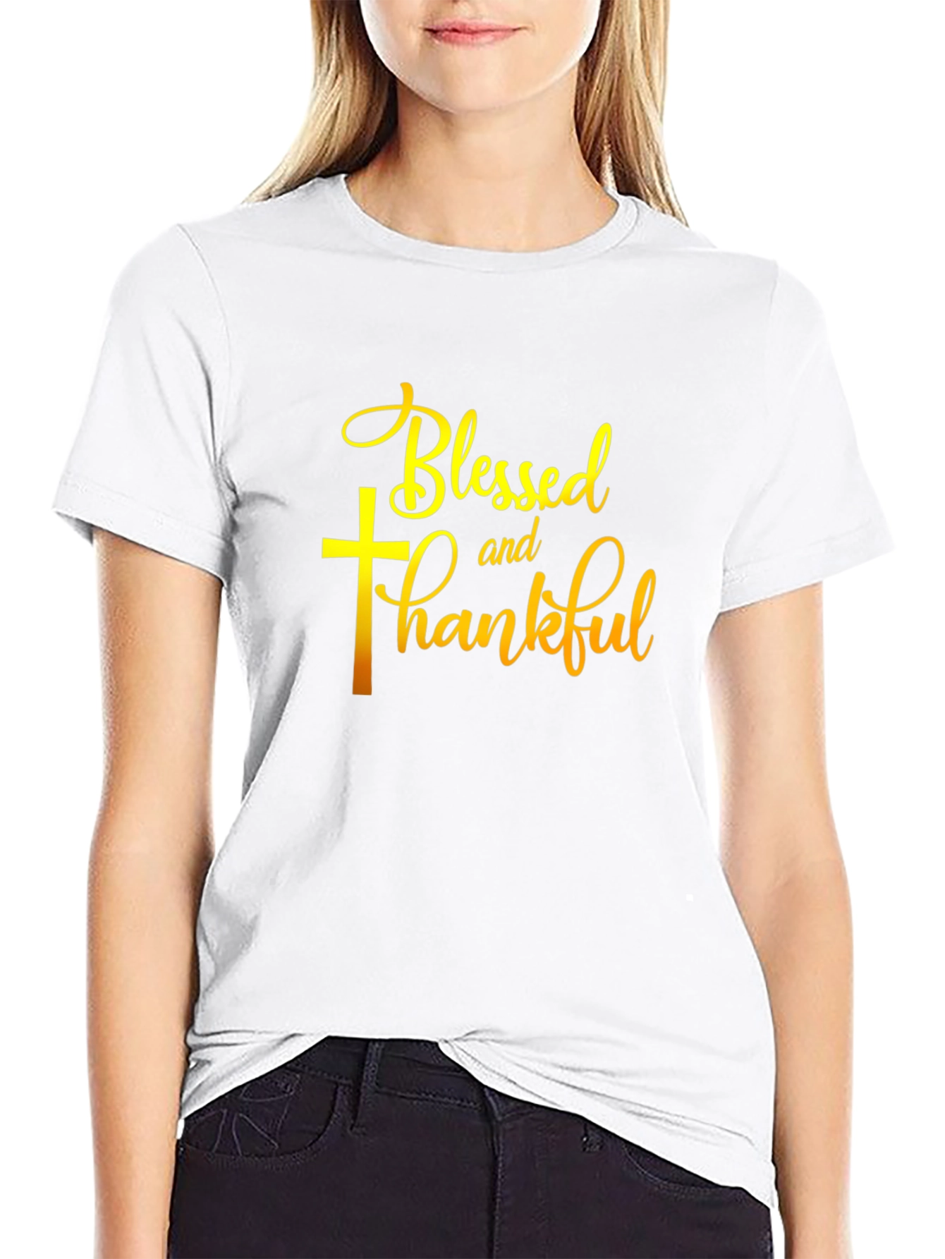 Blessed & Thankful Graphic Tee - Black