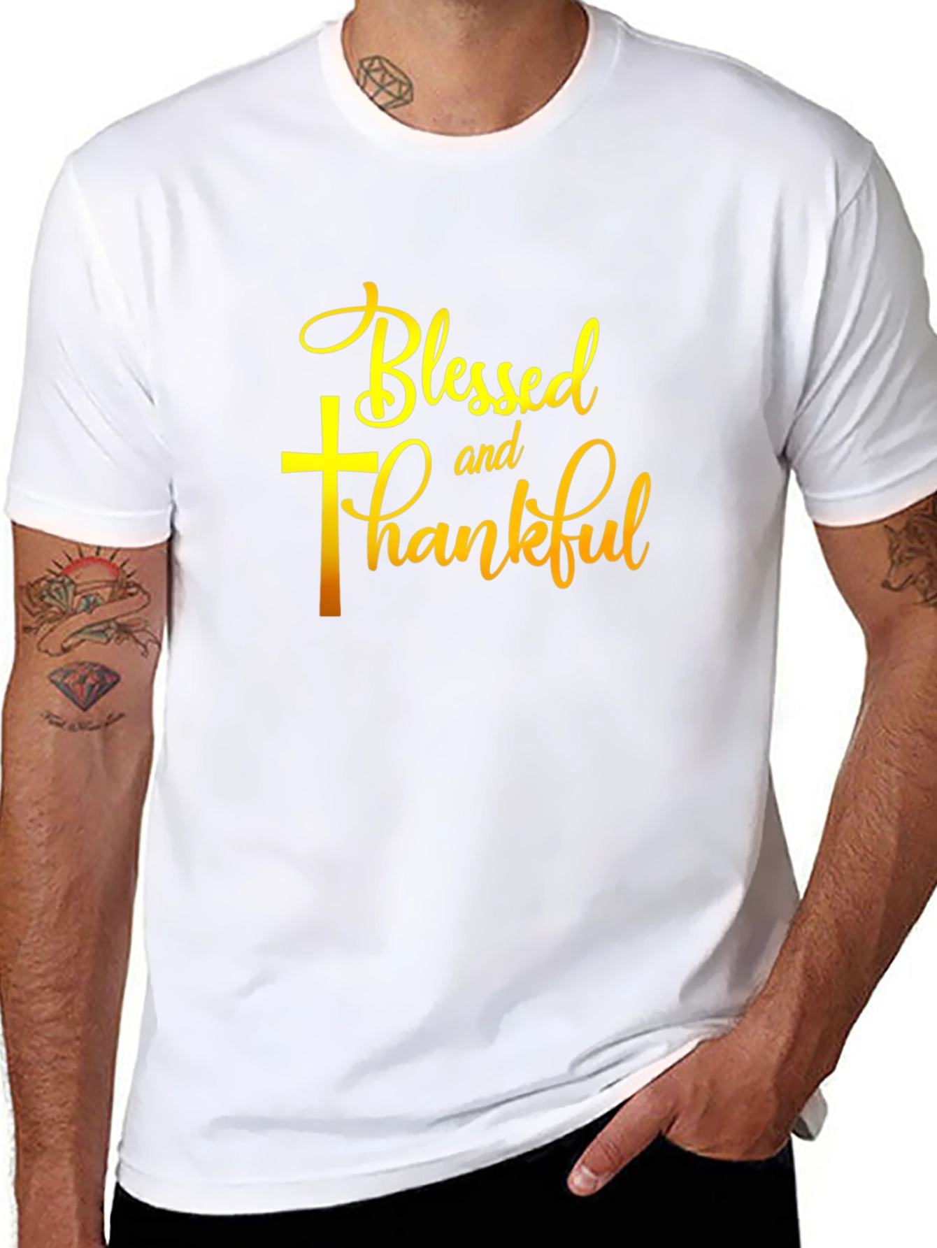 Blessed & Thankful Graphic Tee - Black