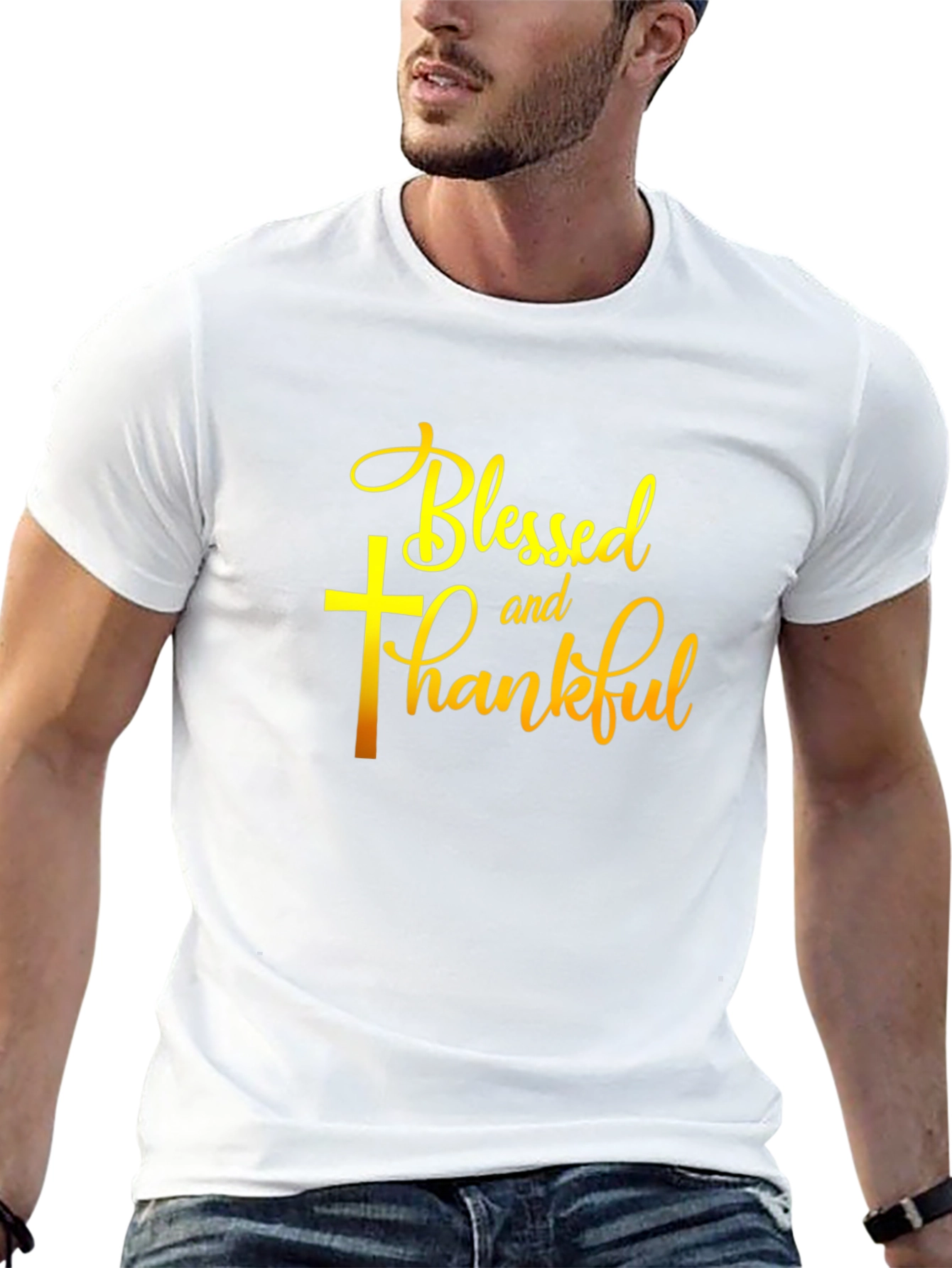 Blessed & Thankful Graphic Tee - Black