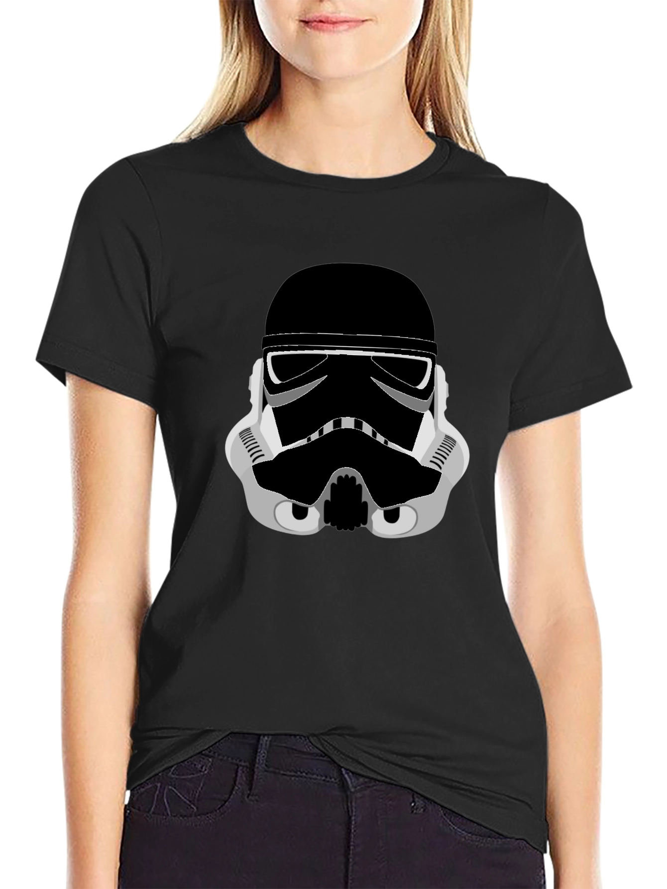 Stormtrooper Graphic Tee - Black Cotton Blend Shirt