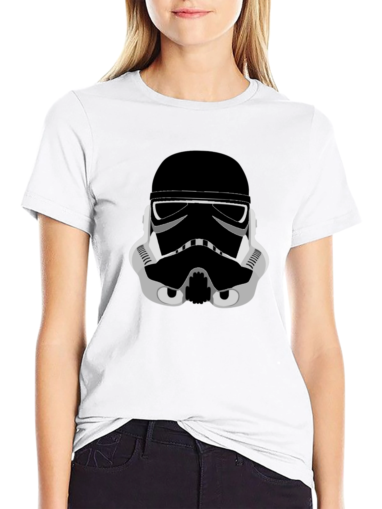 Stormtrooper Graphic Tee - Black Cotton Blend Shirt