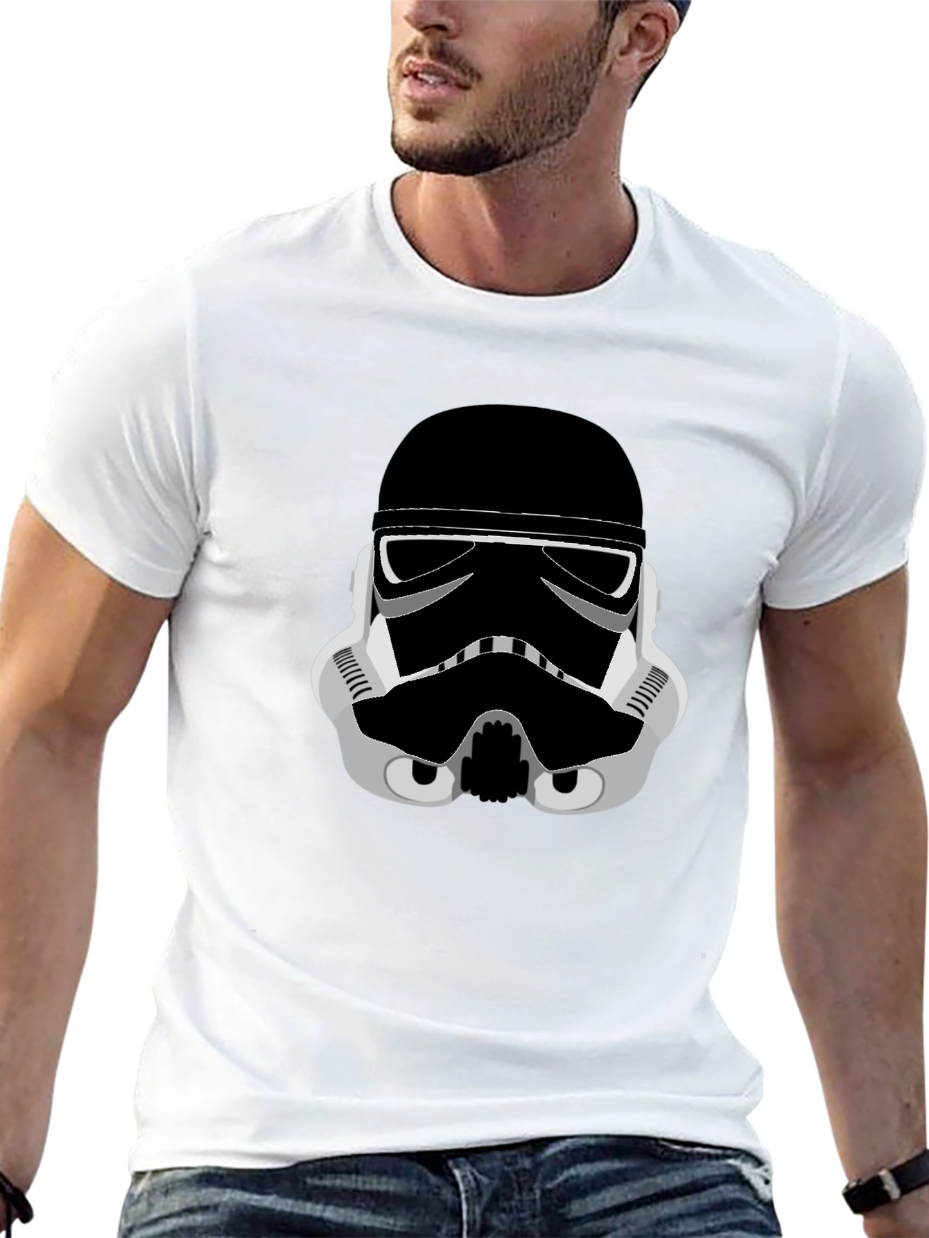 Stormtrooper Graphic Tee - Black Cotton Blend Shirt