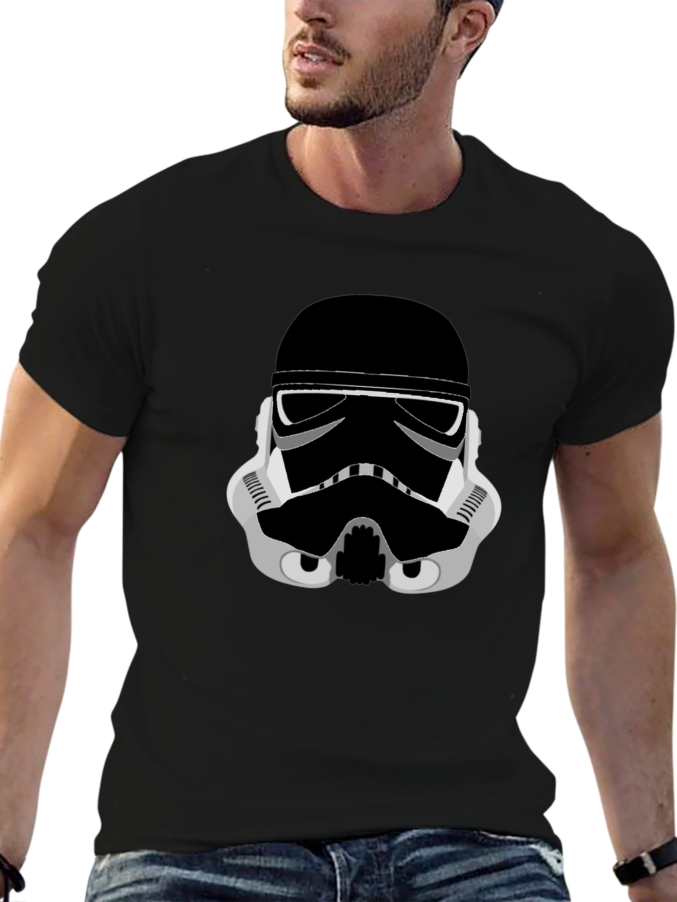 Stormtrooper Graphic Tee - Black Cotton Blend Shirt