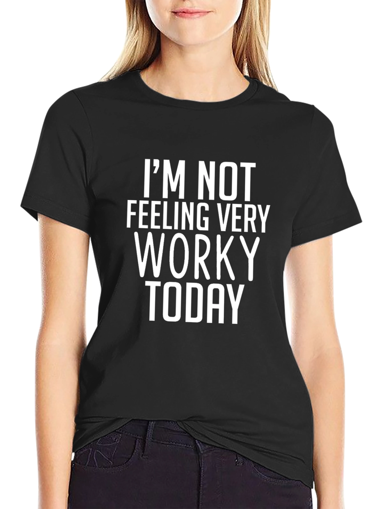 Funny Not Worky Black Graphic T-Shirt