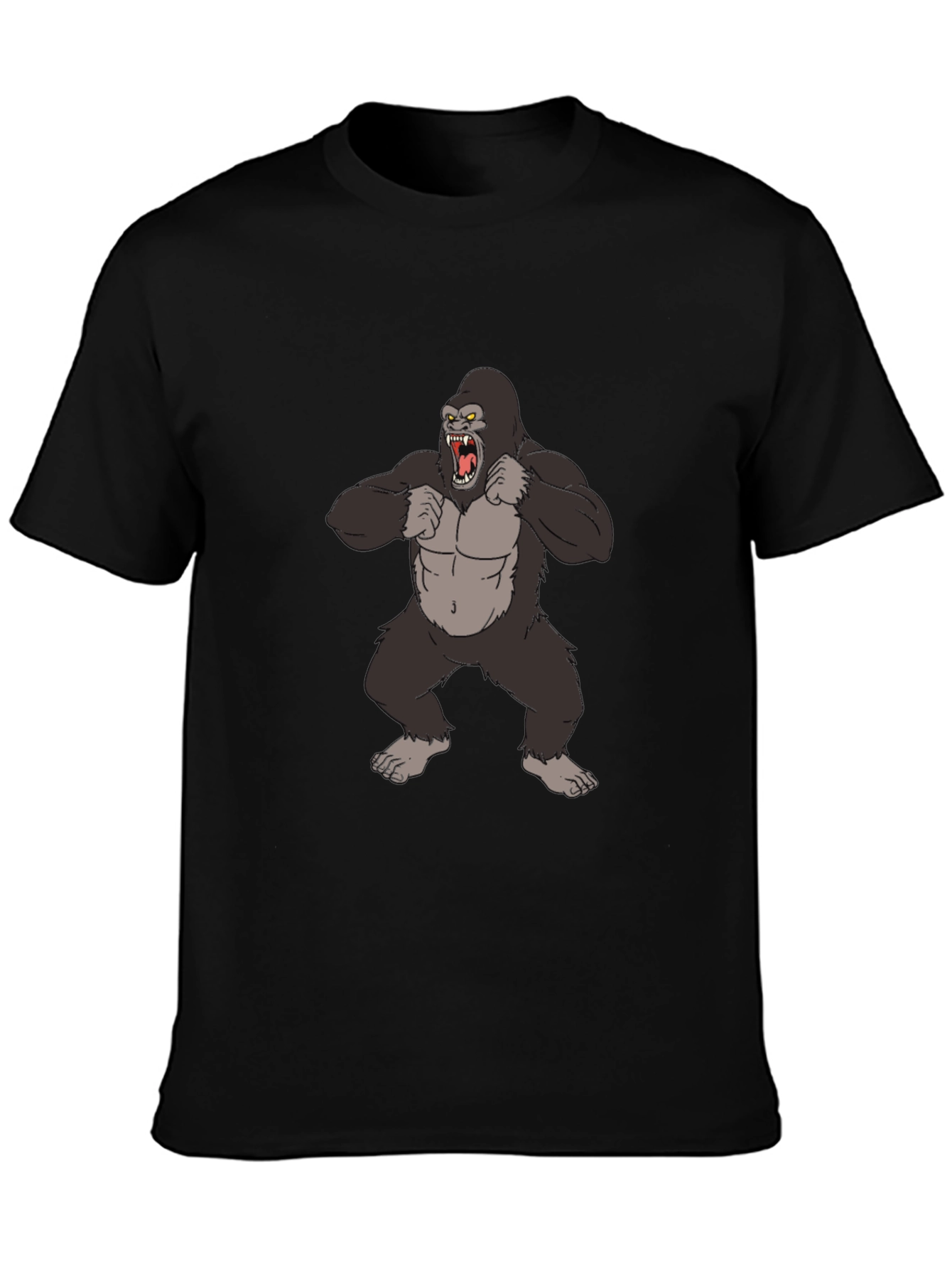 Gorilla Graphic Tee - Black Cotton T-Shirt