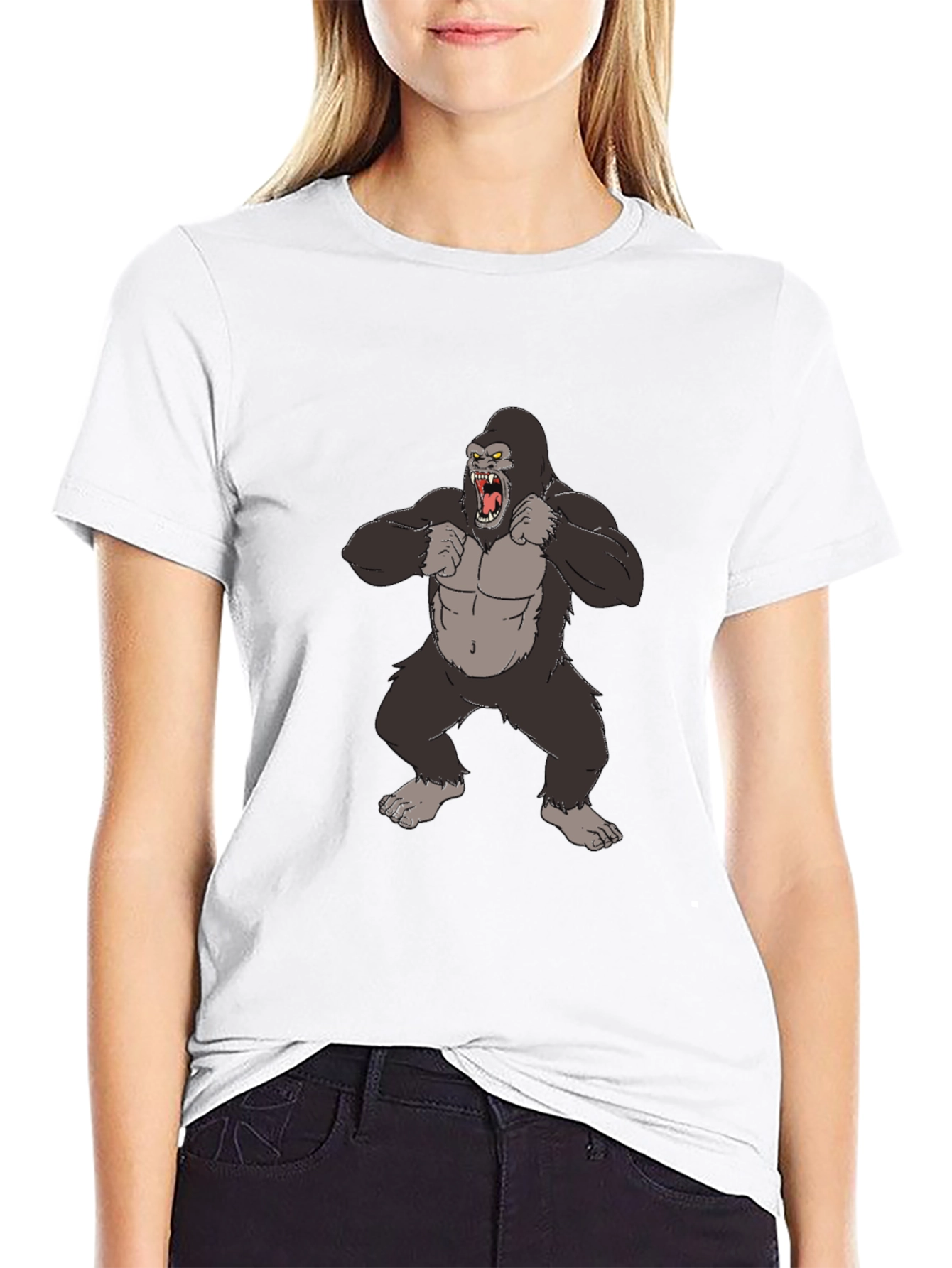 Gorilla Graphic Tee - Black Cotton T-Shirt