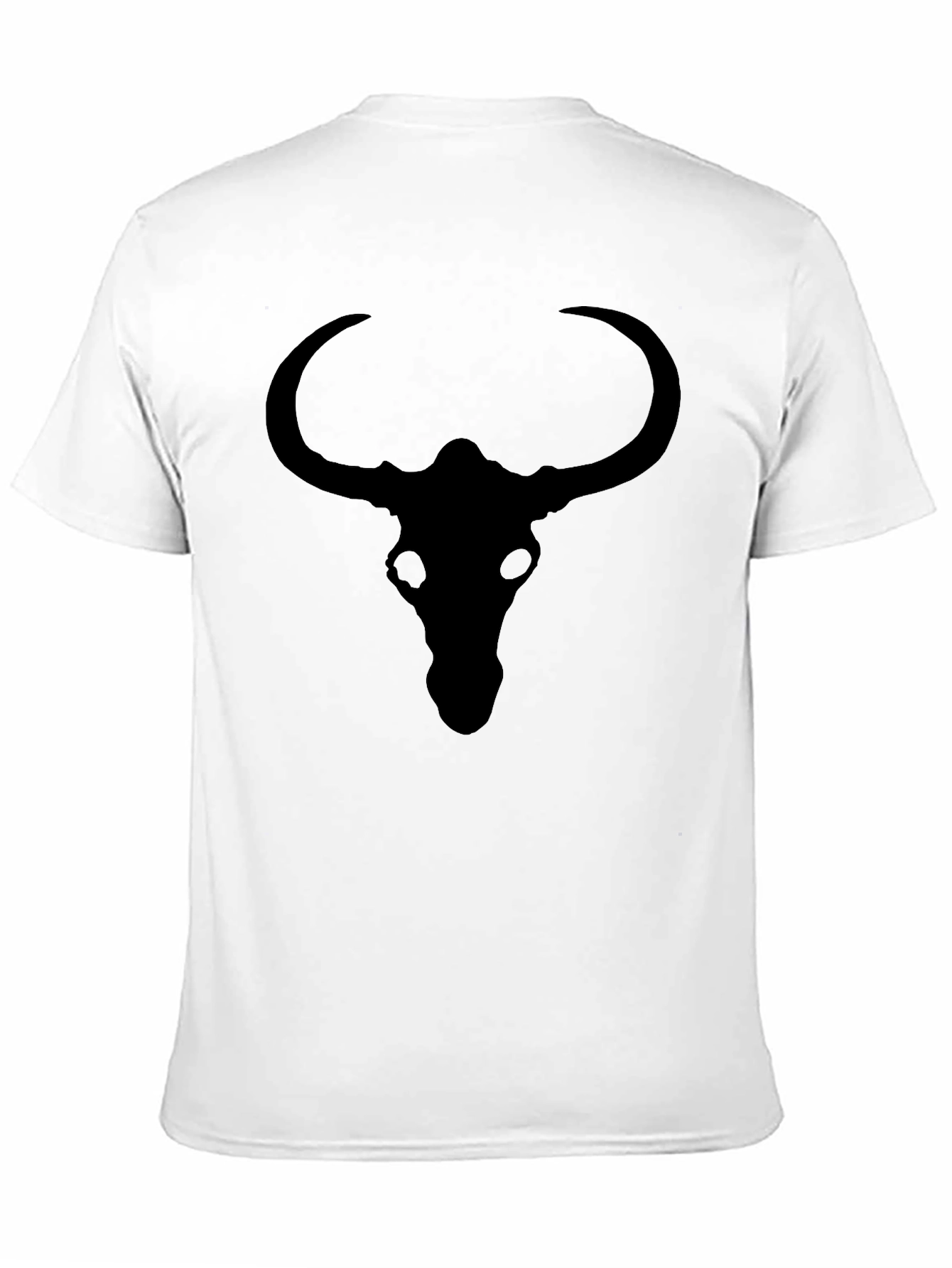 Black Bull Skull Graphic Tee - Mens Casual Top
