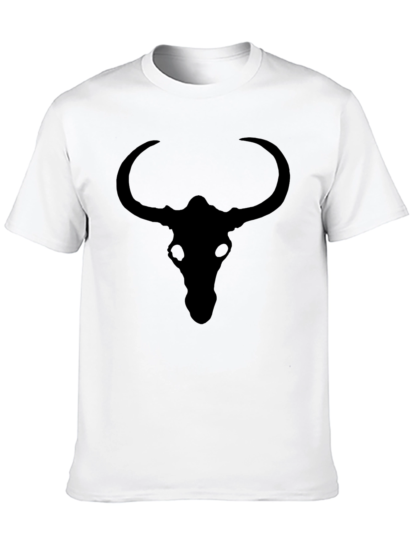Black Bull Skull Graphic Tee - Mens Casual Top