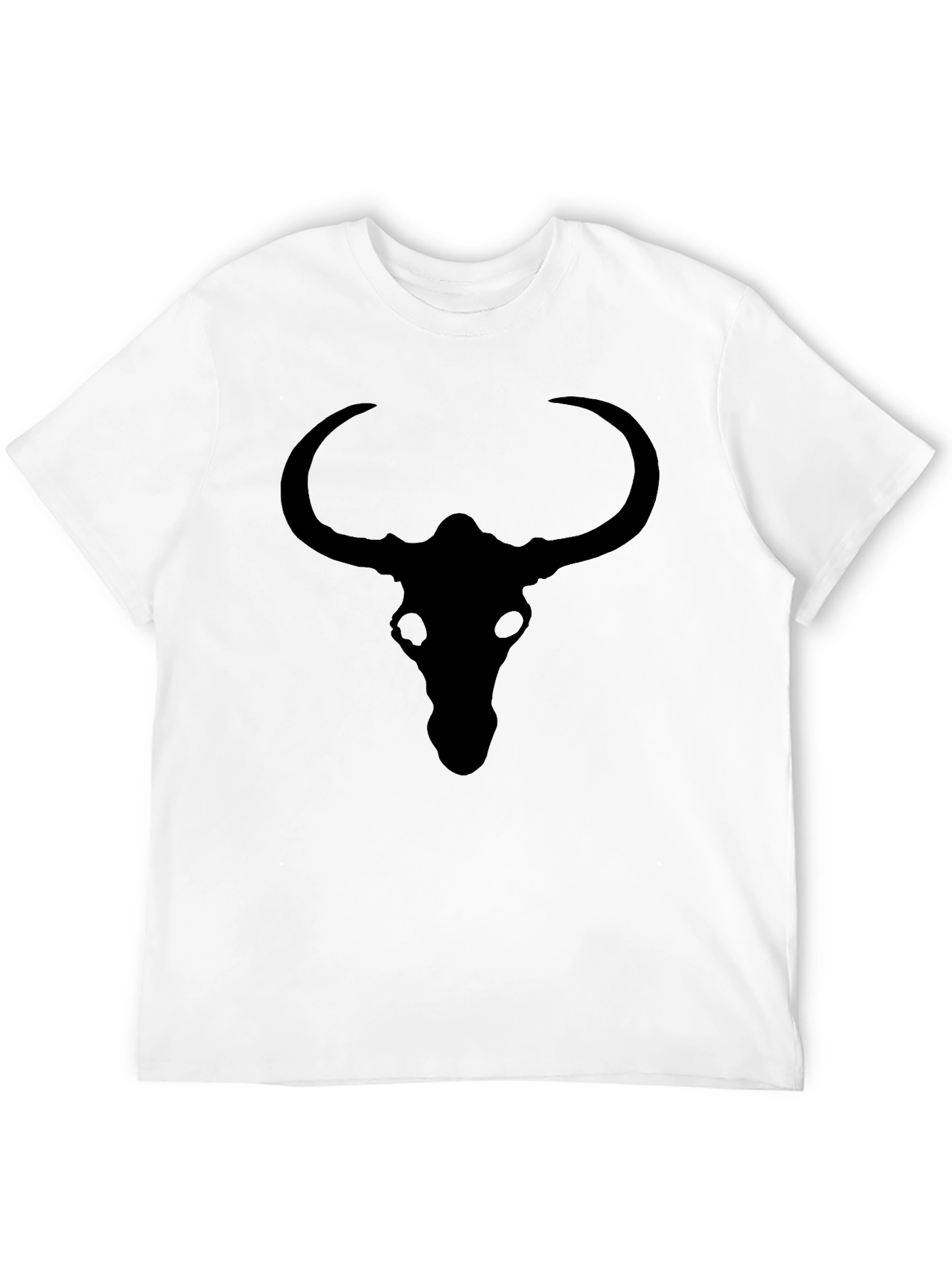 Black Bull Skull Graphic Tee - Mens Casual Top