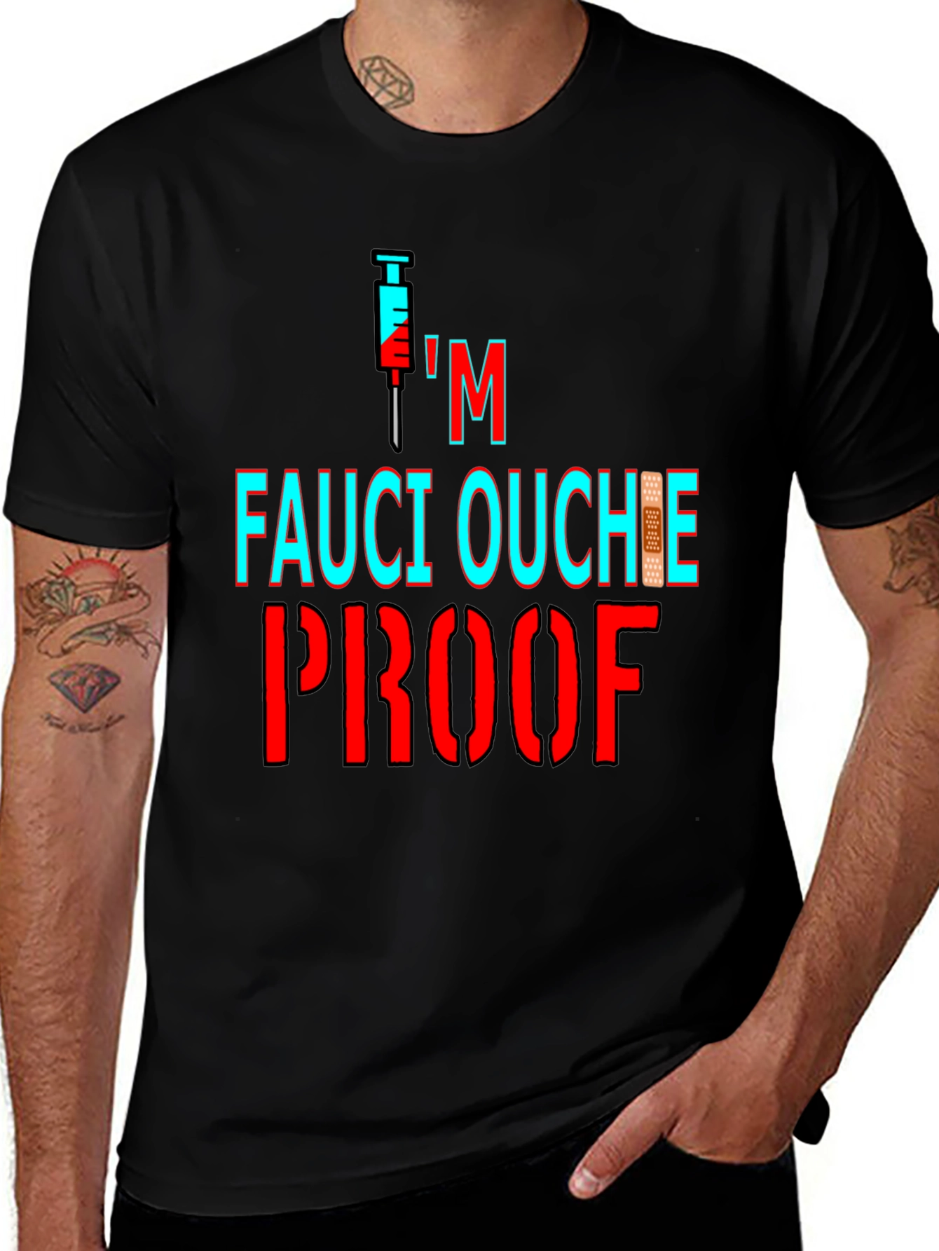 Fauci Ouchie Proof Graphic Tee - Black