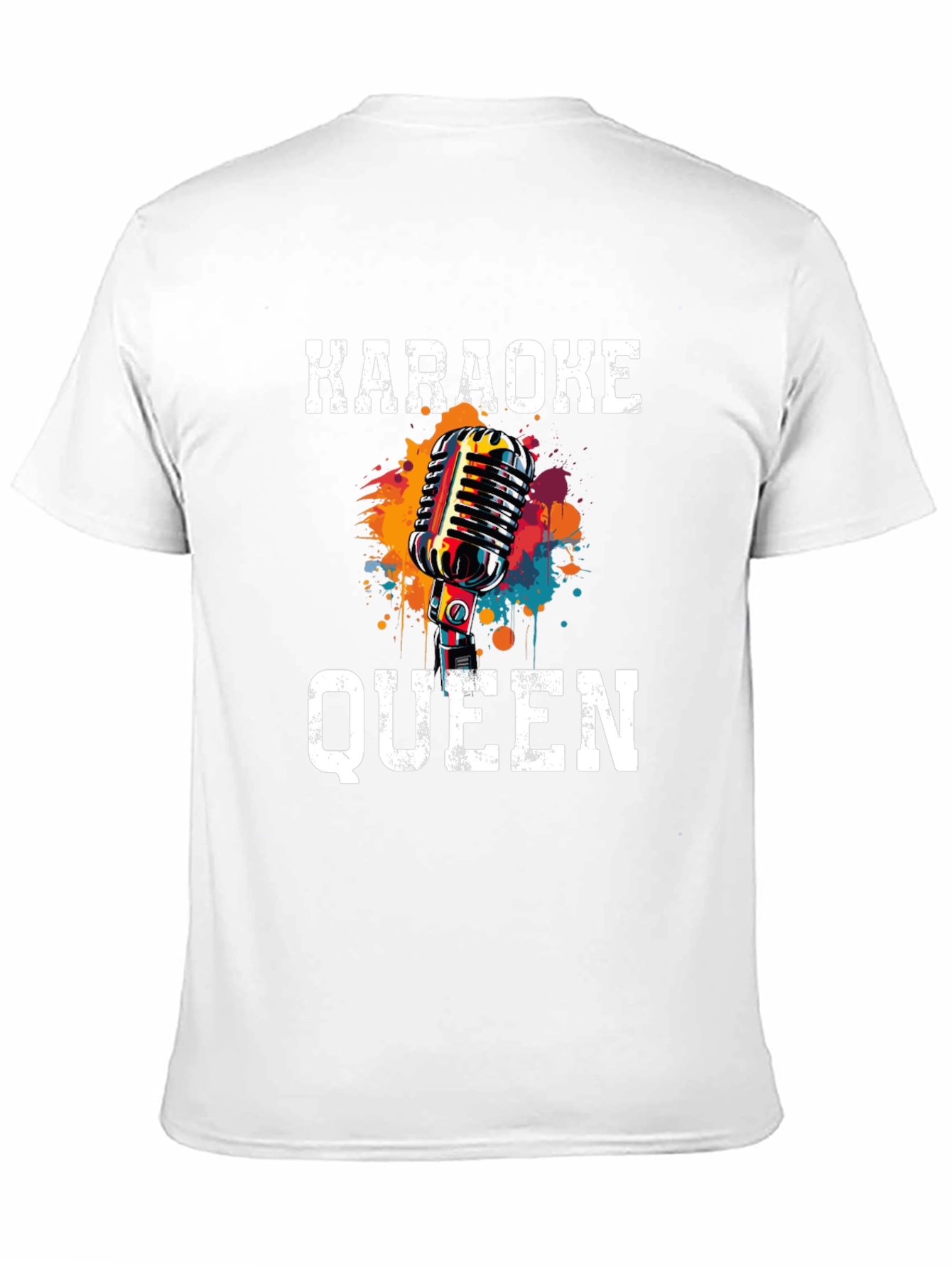 Karaoke Queen Graphic Tee - Retro Microphone Design