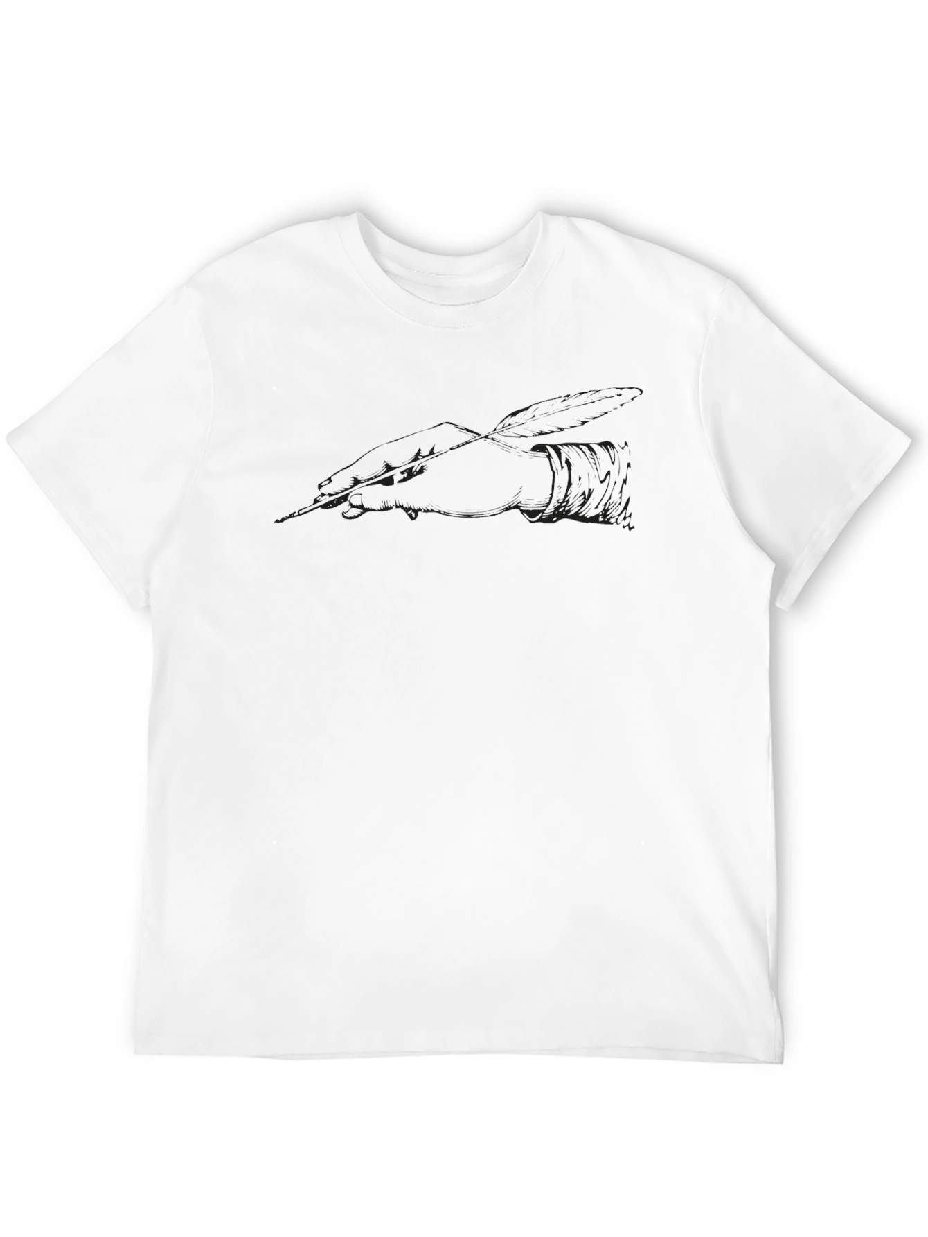 Mens Black Graphic Tee - Subtle Ship Design