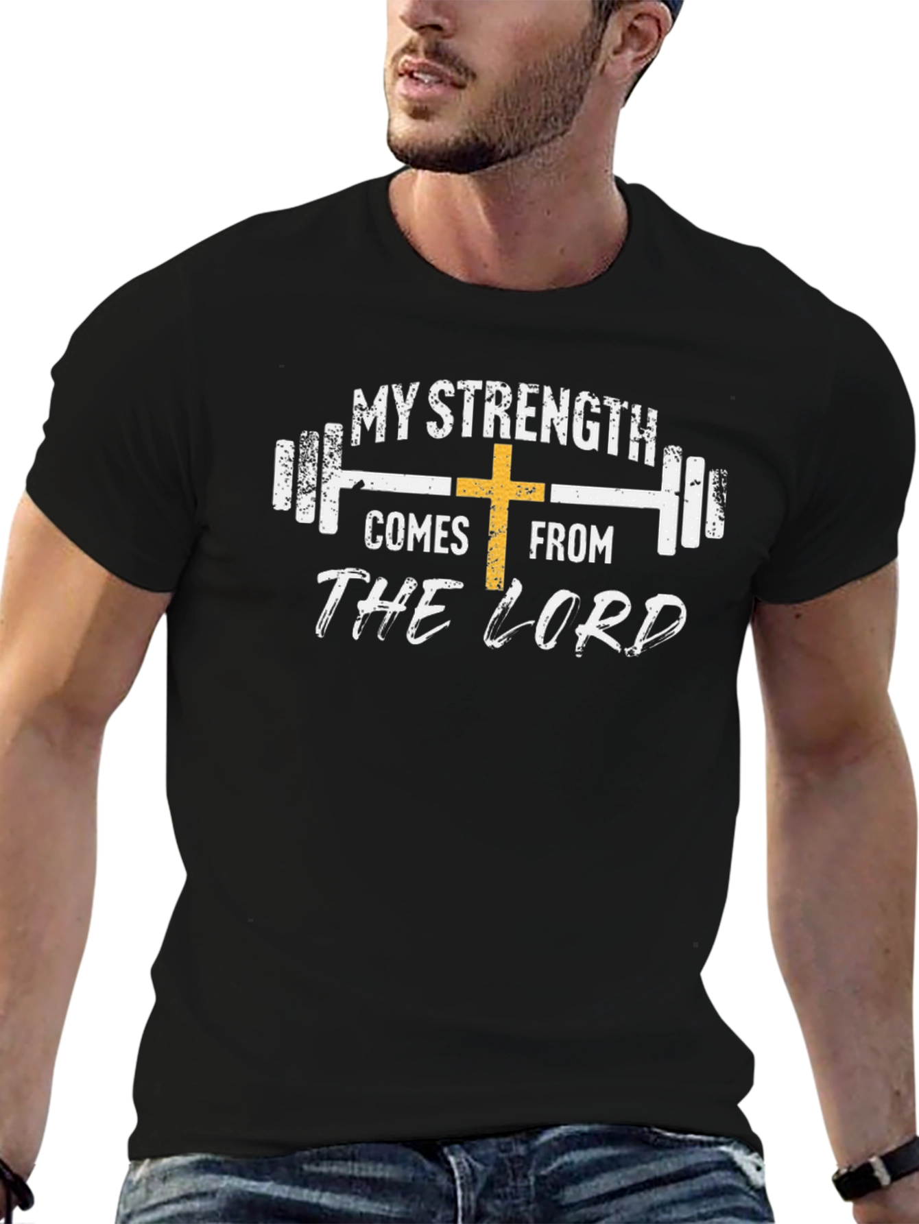 My Strength Comes From the Lord Black T-Shirt