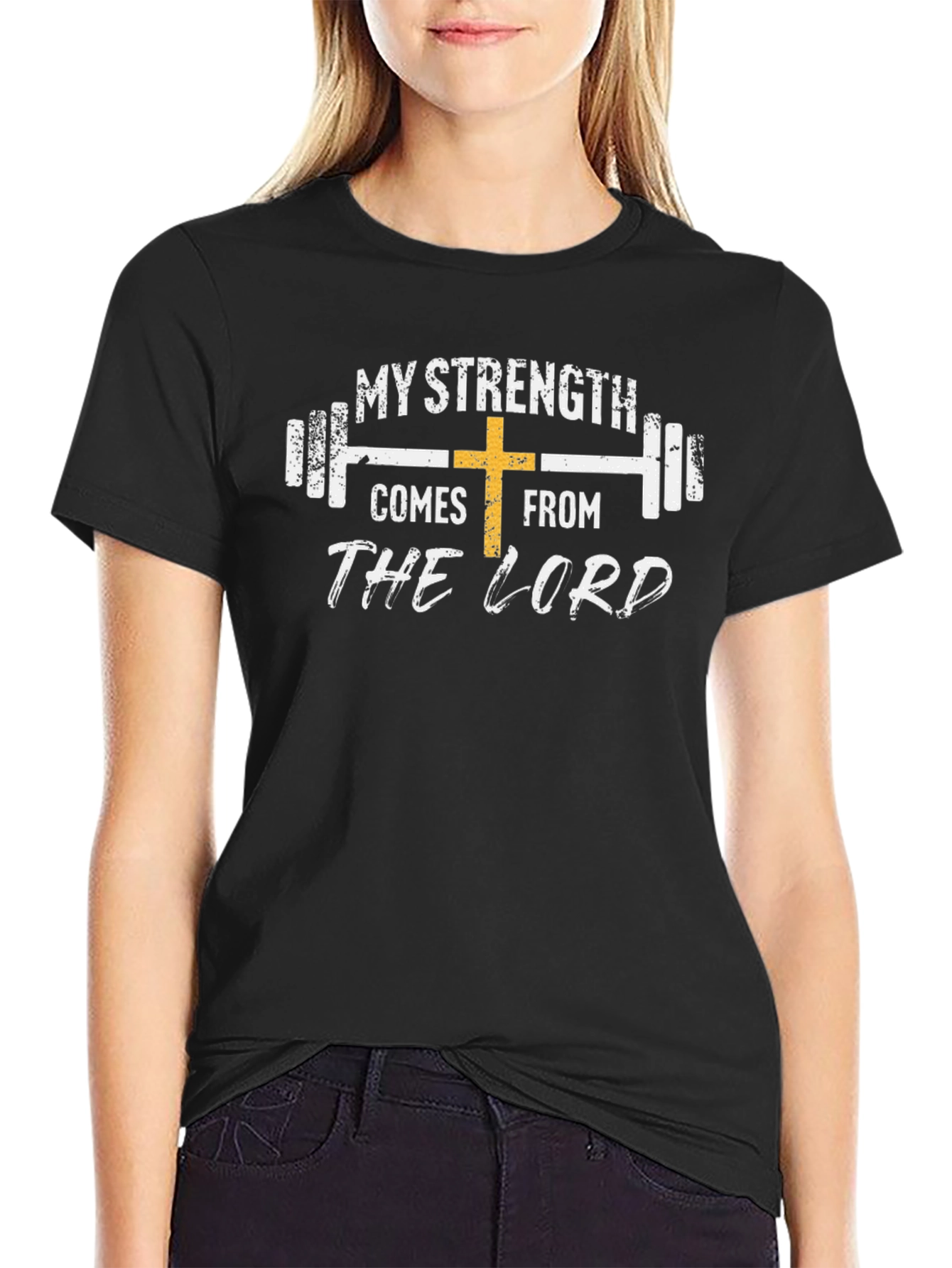 My Strength Comes From the Lord Black T-Shirt