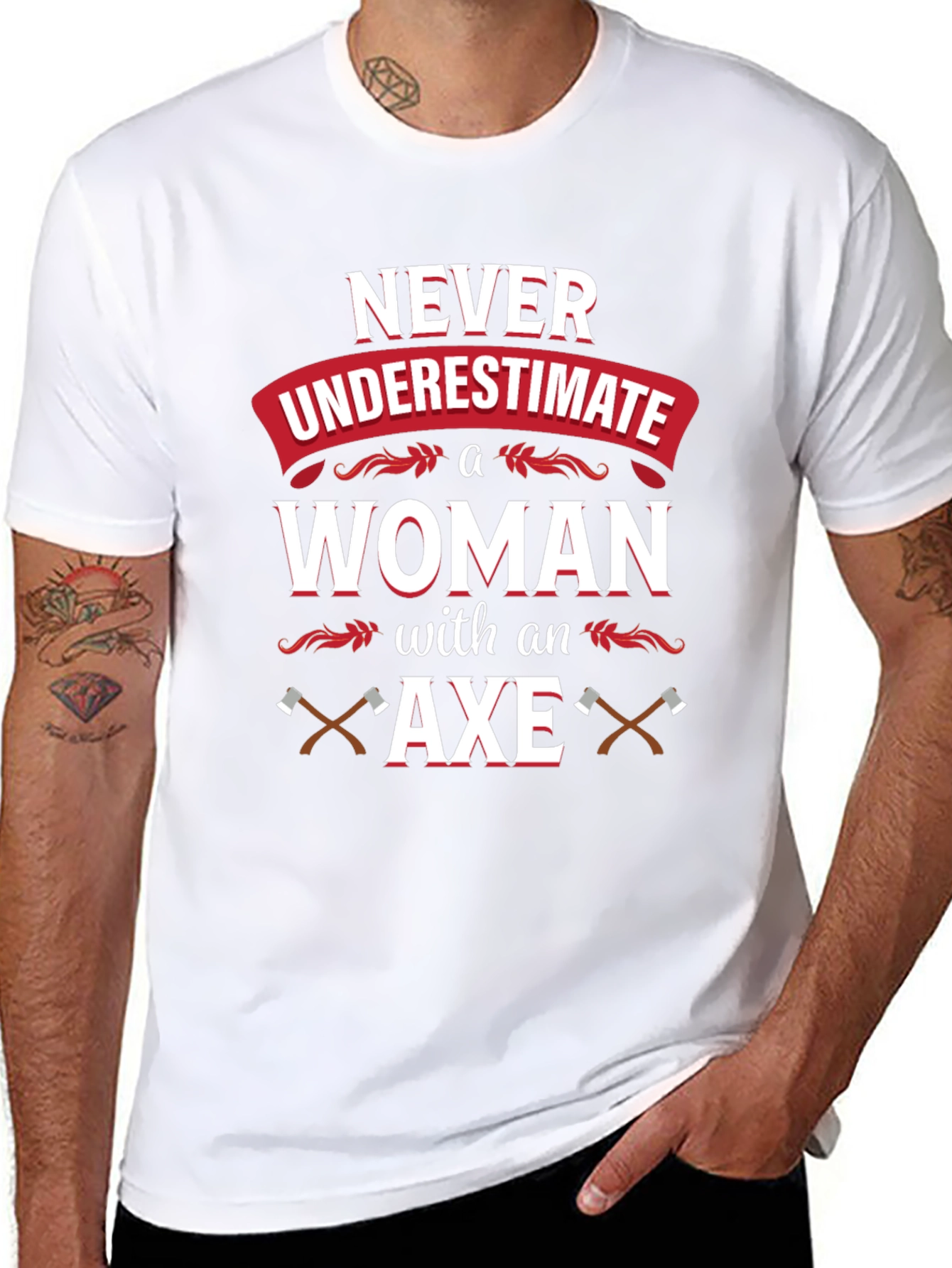 Never Underestimate A Woman With An Axe T-Shirt