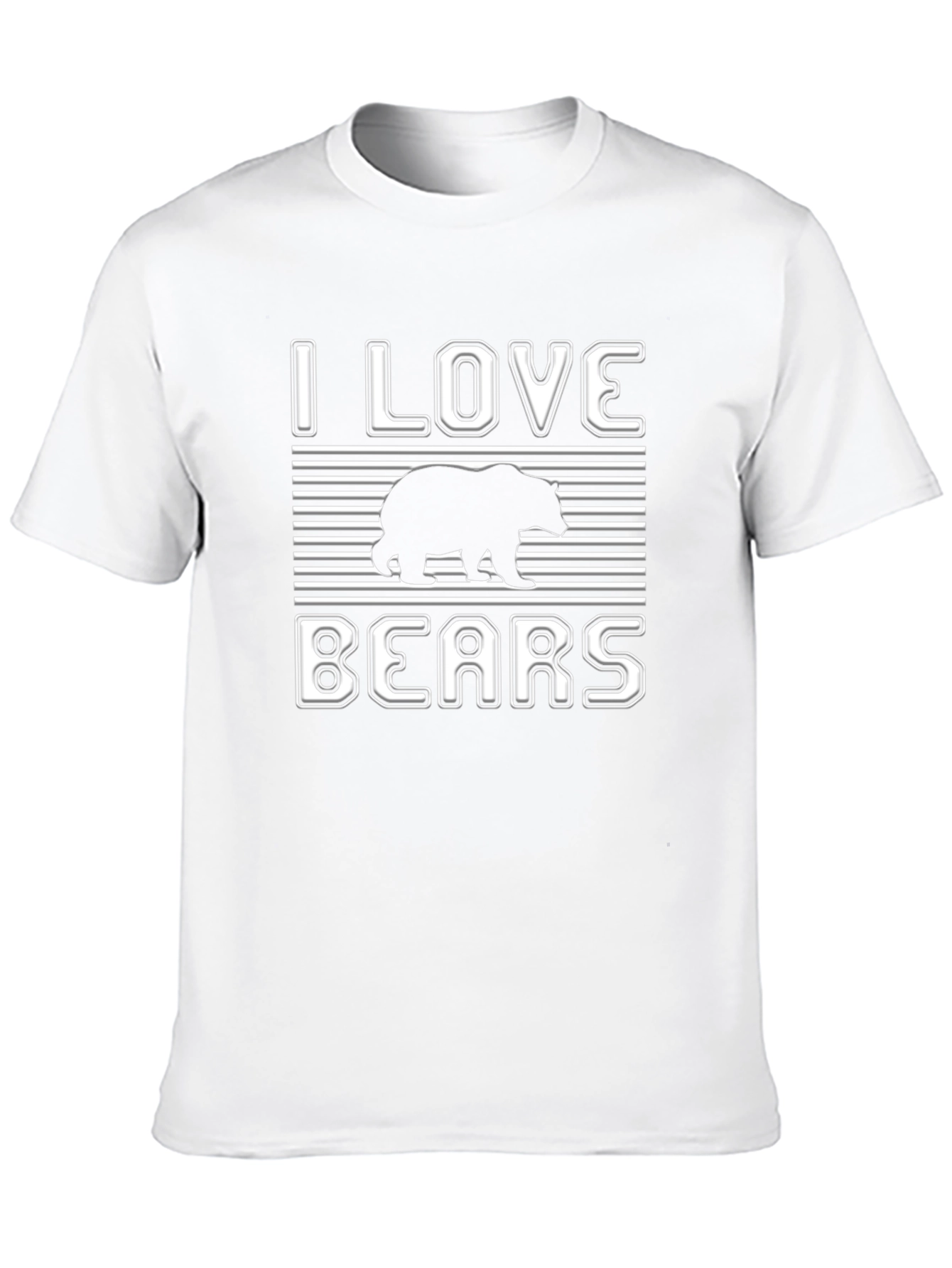I Love Bears Graphic Tee - Black Cotton T-Shirt