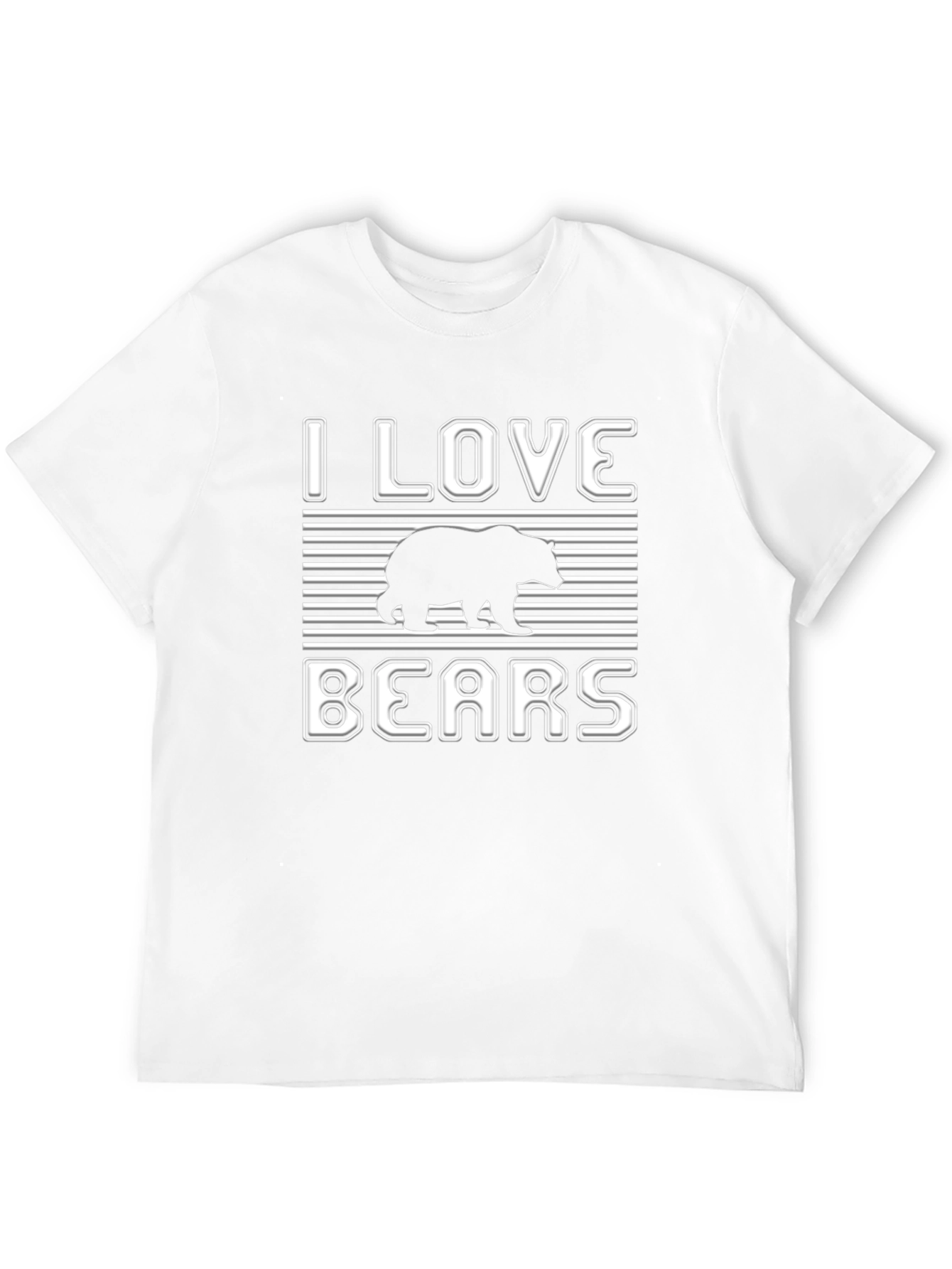 I Love Bears Graphic Tee - Black Cotton T-Shirt