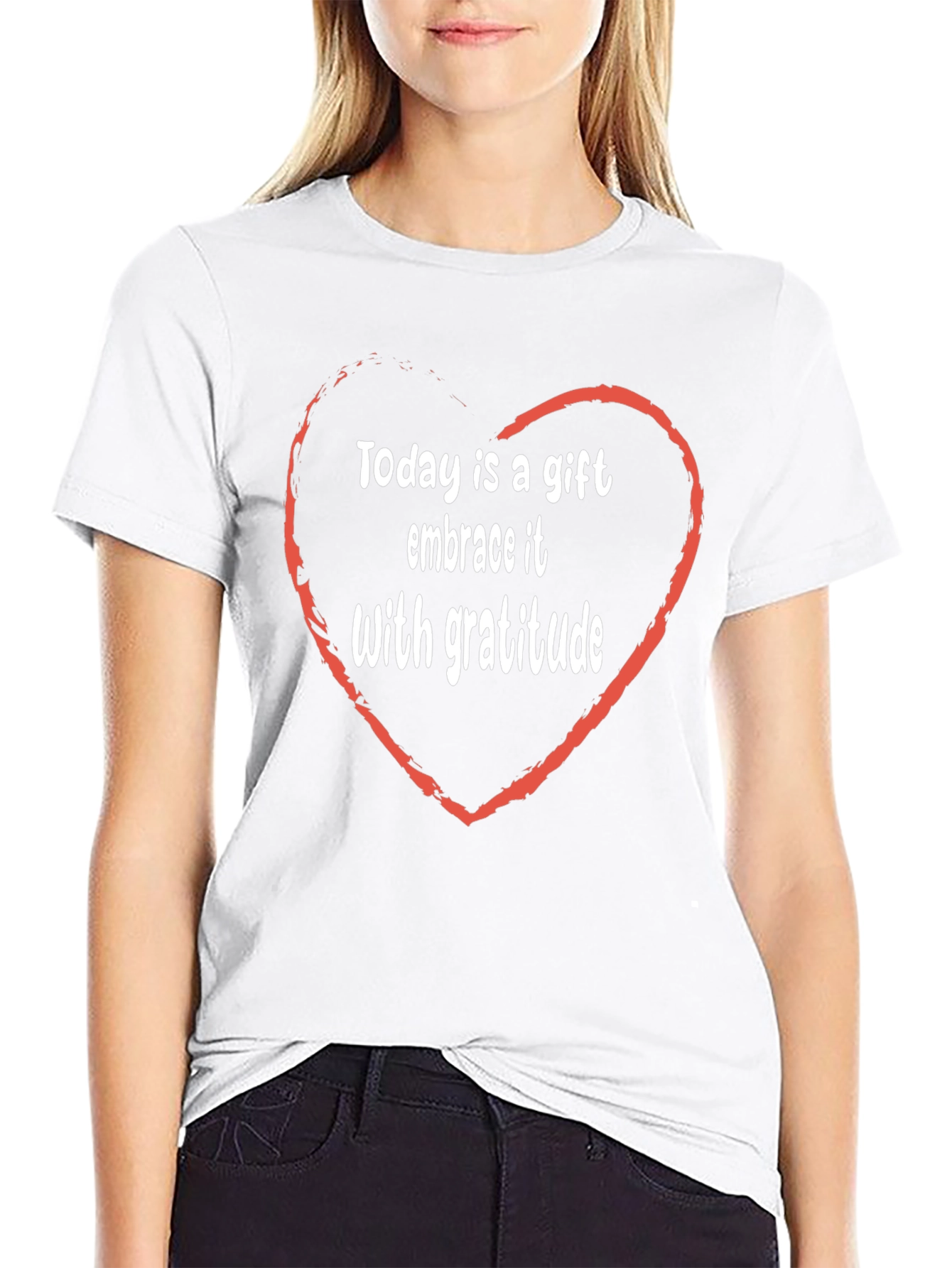 Gratitude T-Shirt - Gift of Today Heart Design