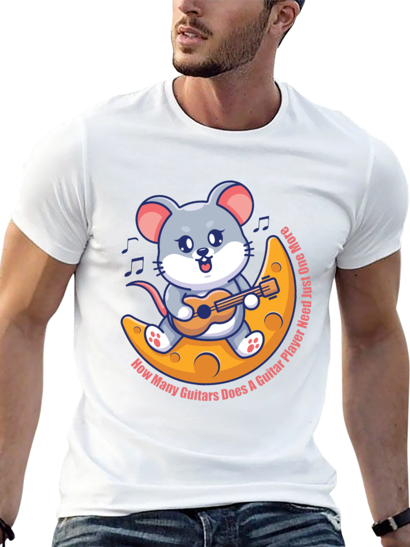 Mouse Guitarist T-Shirt - Musician Cartoon Tee