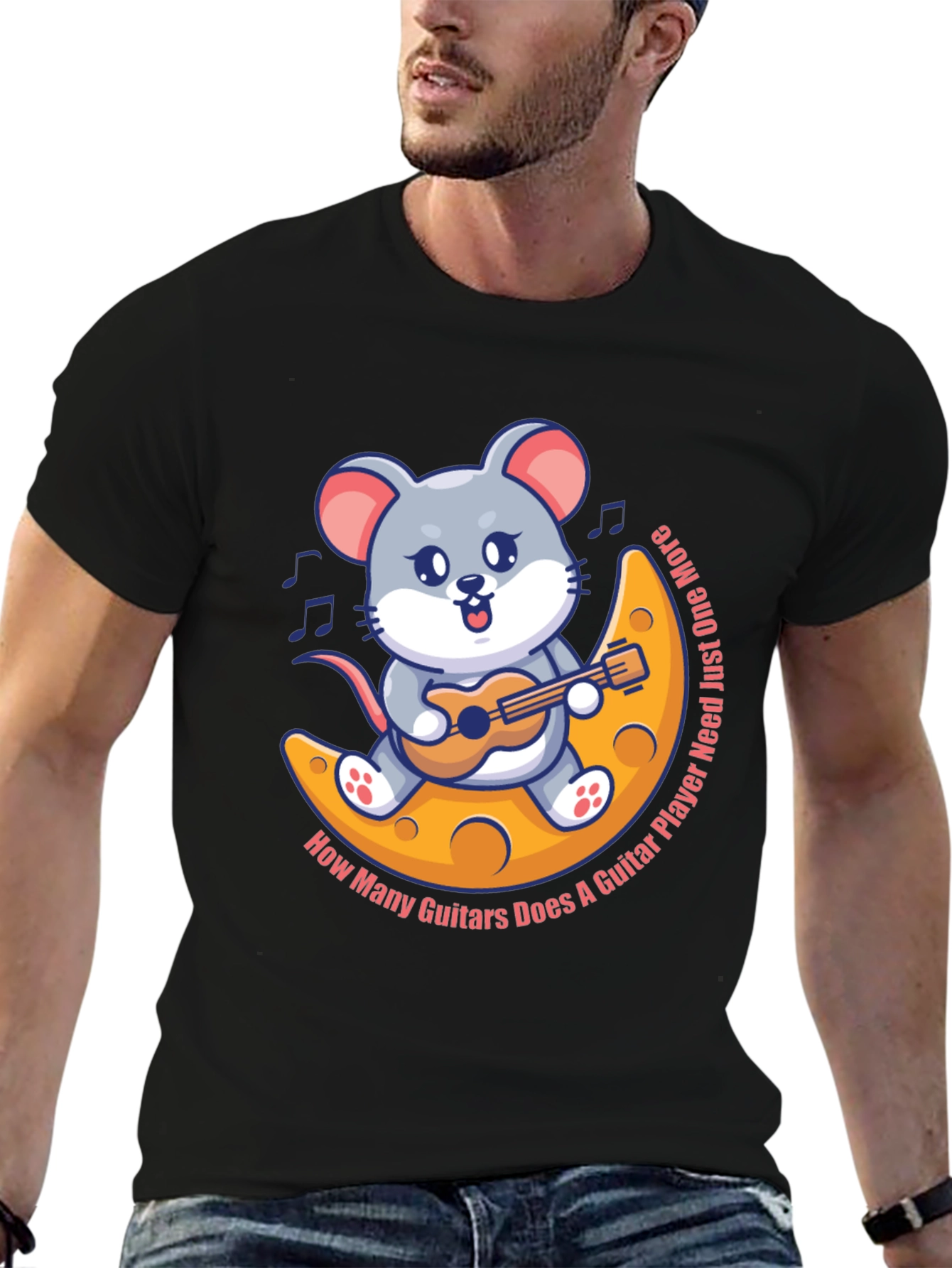 Mouse Guitarist T-Shirt - Musician Cartoon Tee