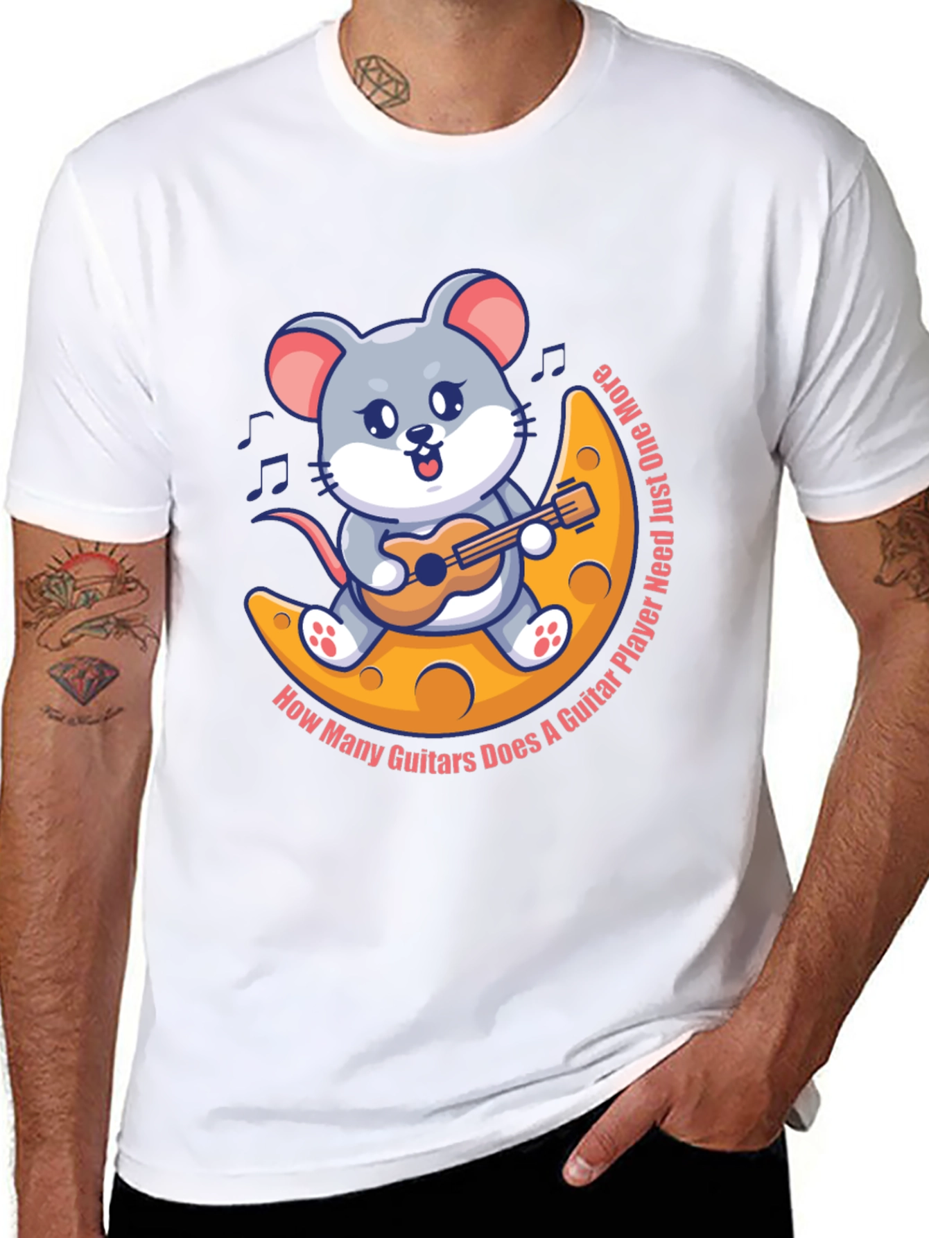 Mouse Guitarist T-Shirt - Musician Cartoon Tee