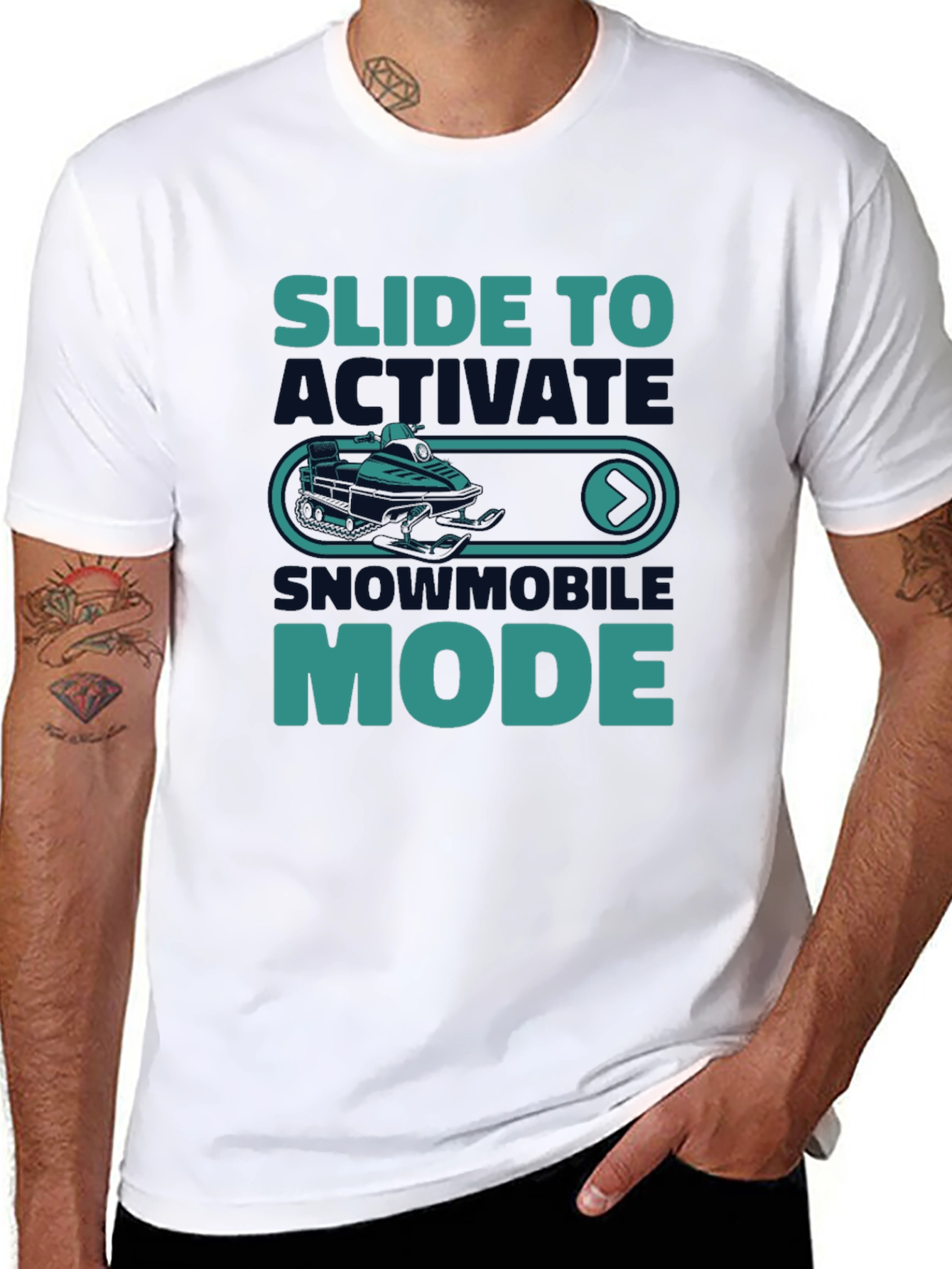 Slide to Activate Snowmobile Mode T-Shirt