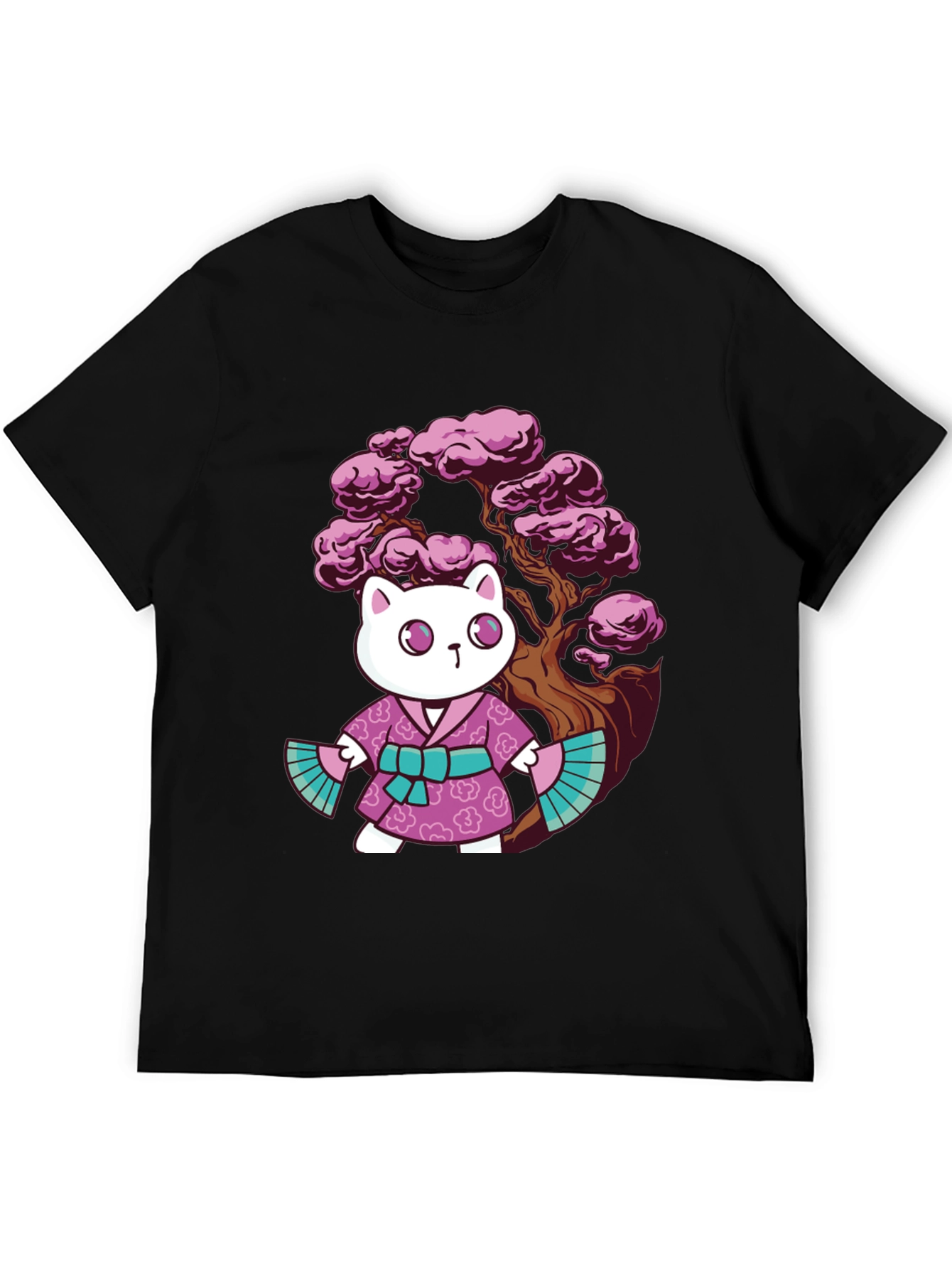 Kawaii Cat Kimono Graphic Tee