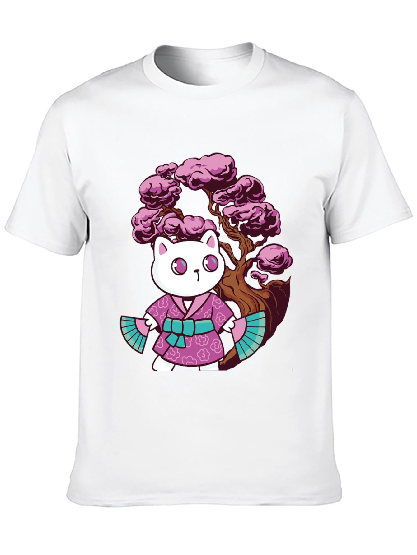 Kawaii Cat Kimono Graphic Tee