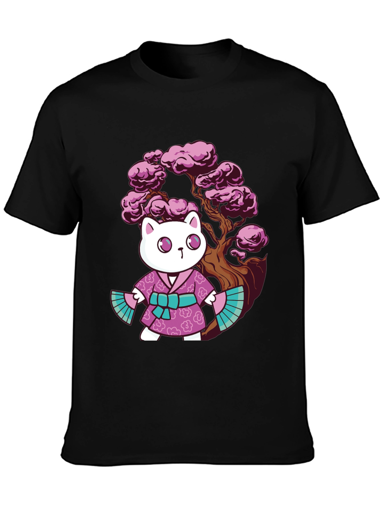 Kawaii Cat Kimono Graphic Tee