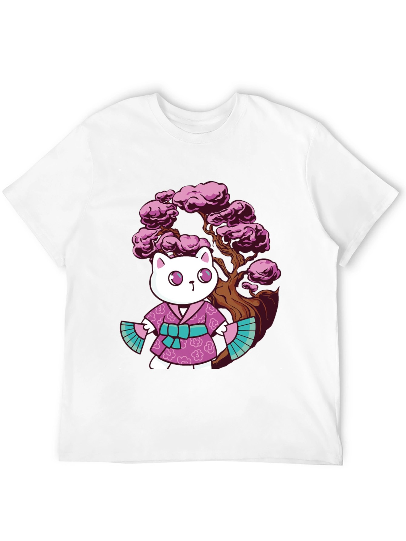 Kawaii Cat Kimono Graphic Tee