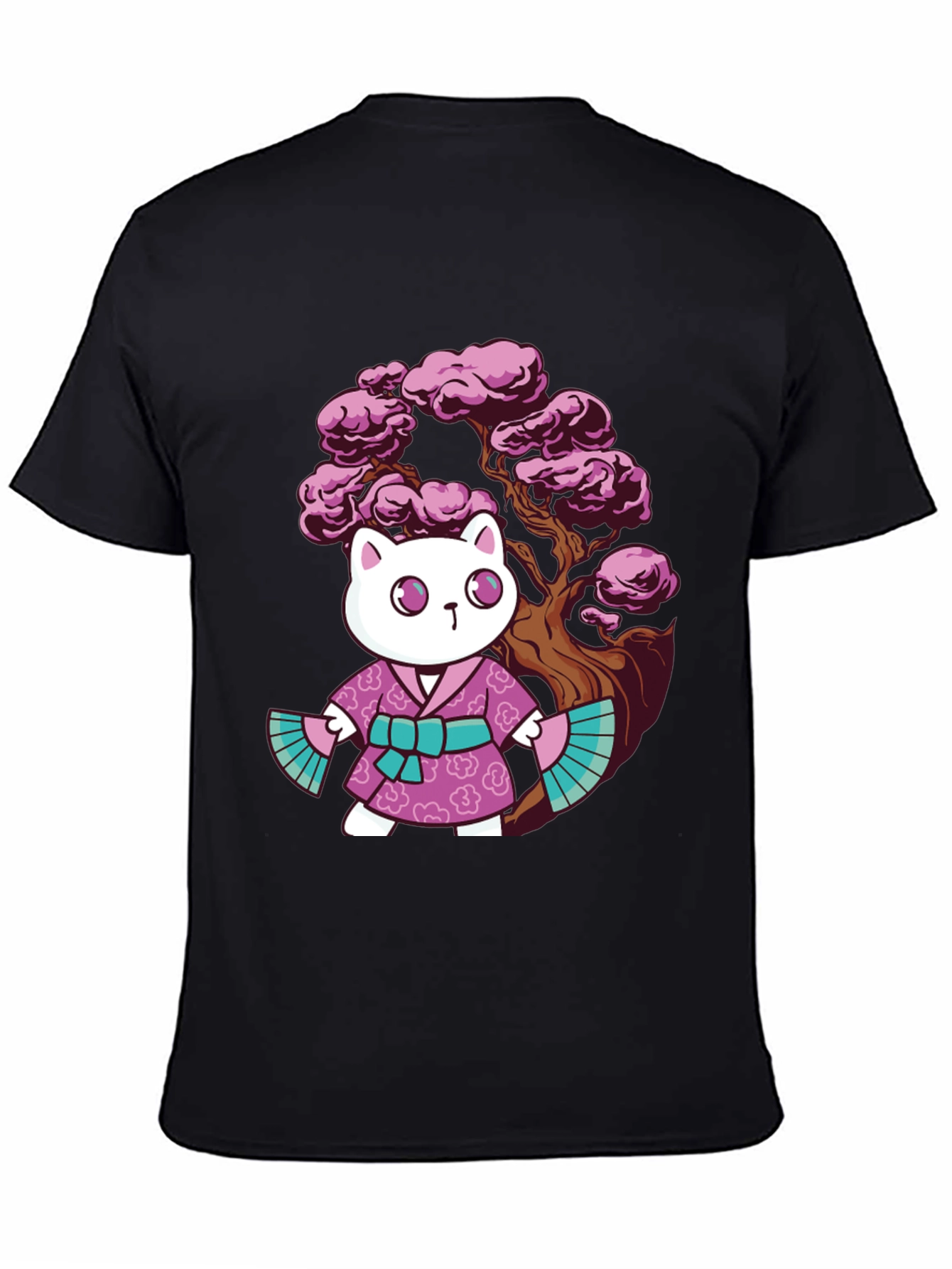 Kawaii Cat Kimono Graphic Tee
