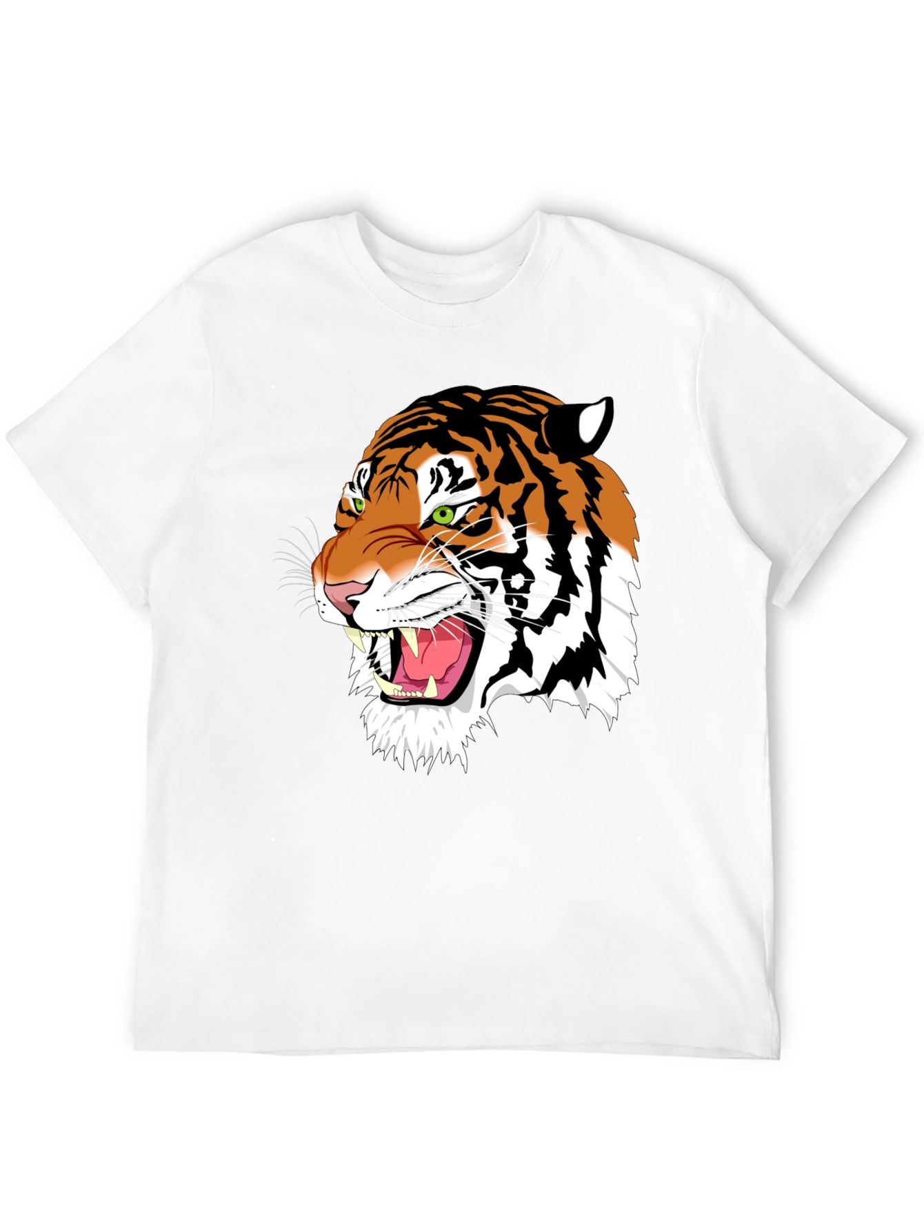 Bold Tiger Graphic Tee - Black Cotton T-Shirt