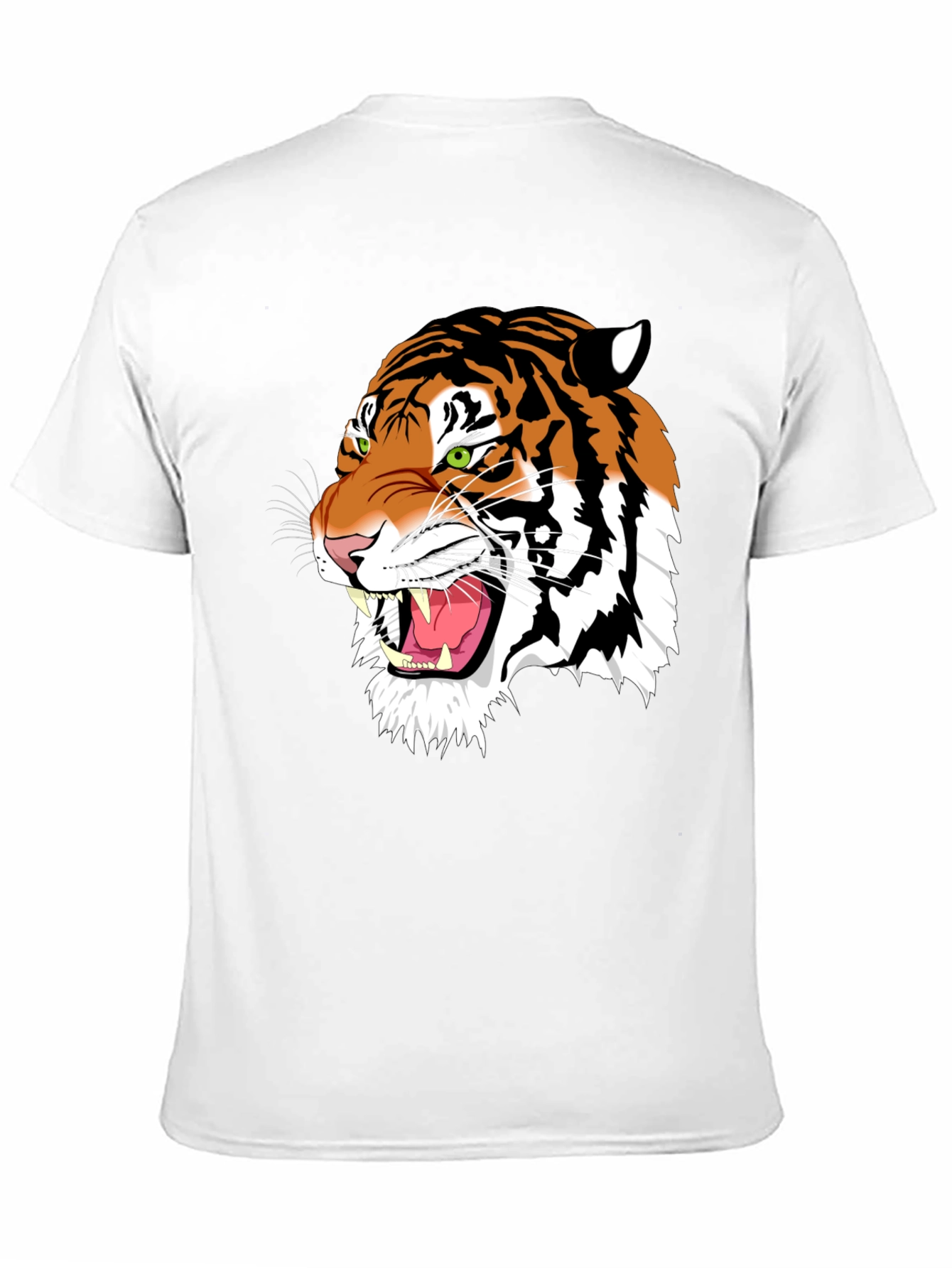 Bold Tiger Graphic Tee - Black Cotton T-Shirt