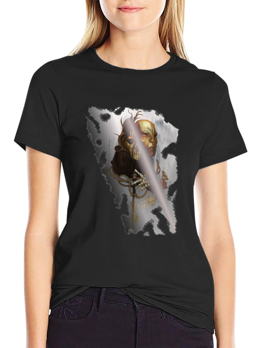 Gothic Skull Graphic Black T-Shirt