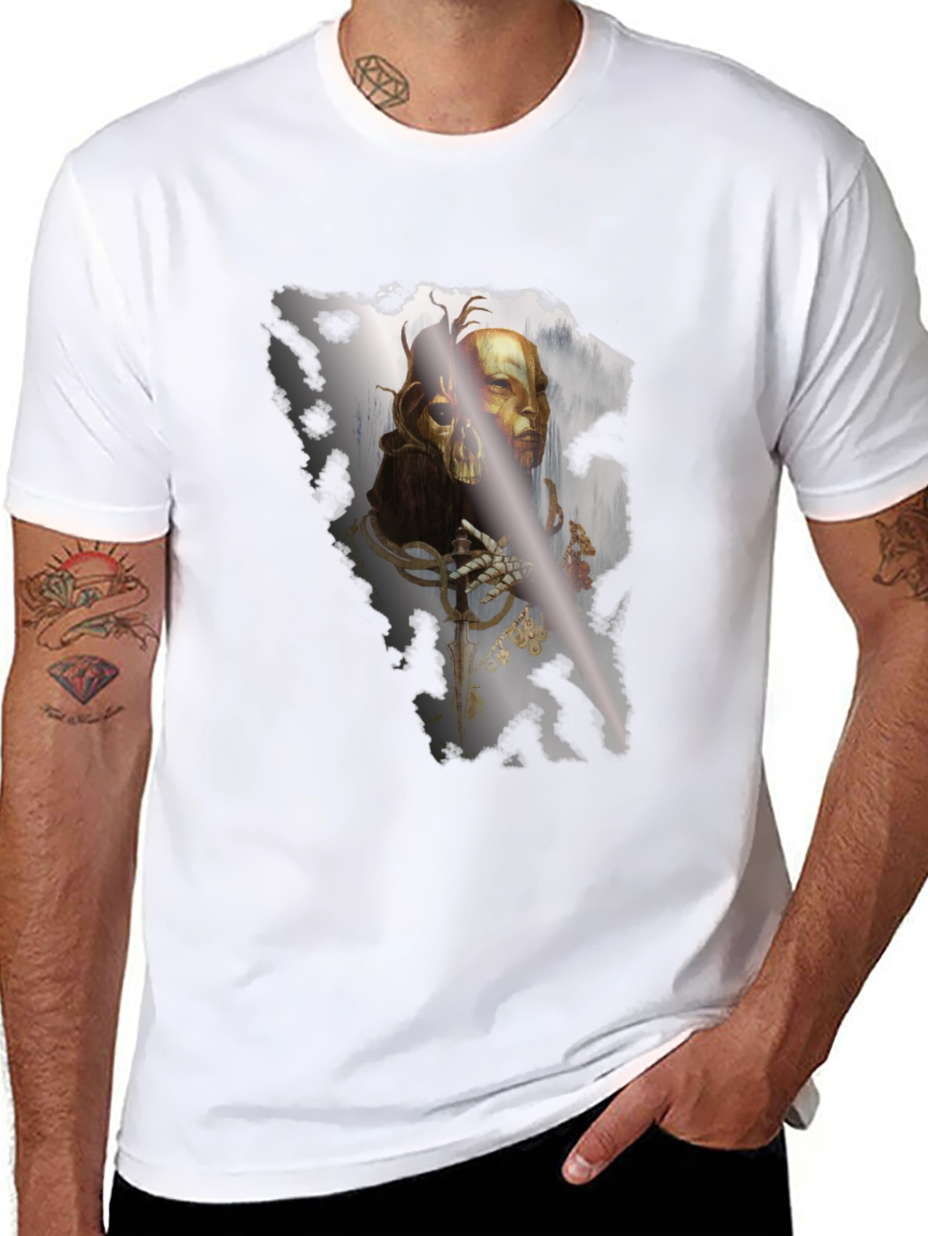 Gothic Skull Graphic Black T-Shirt