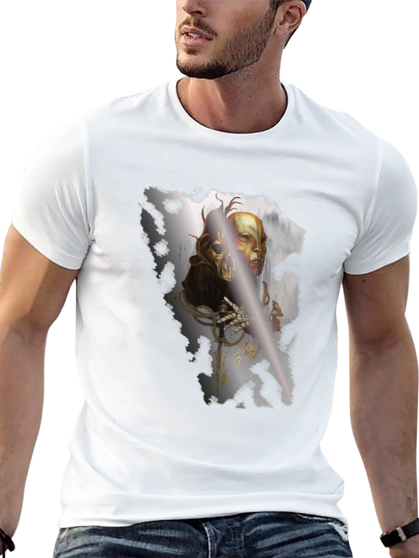 Gothic Skull Graphic Black T-Shirt