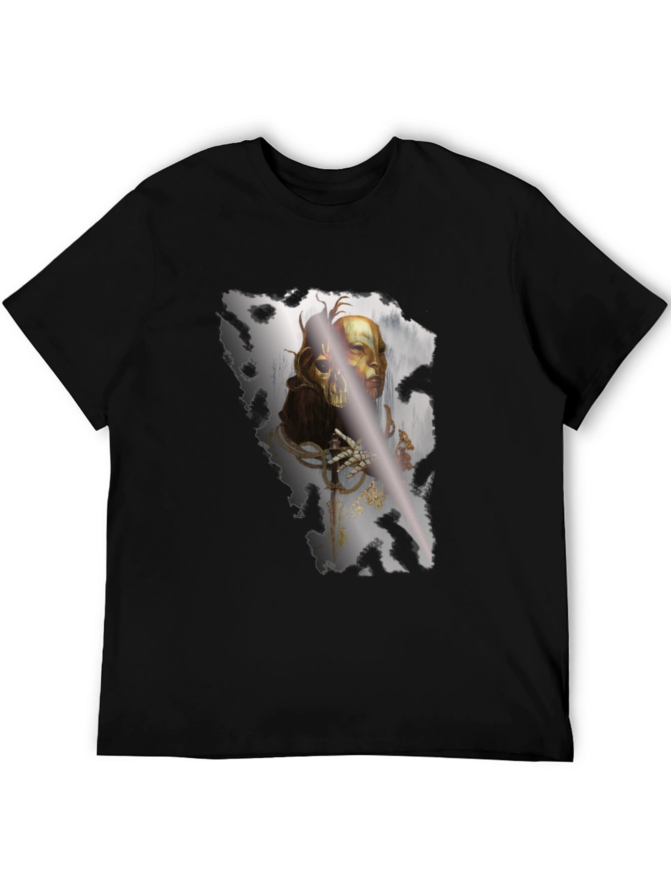 Gothic Skull Graphic Black T-Shirt
