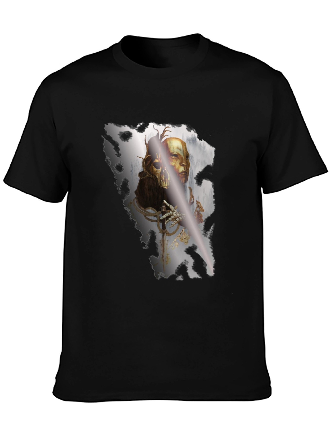 Gothic Skull Graphic Black T-Shirt