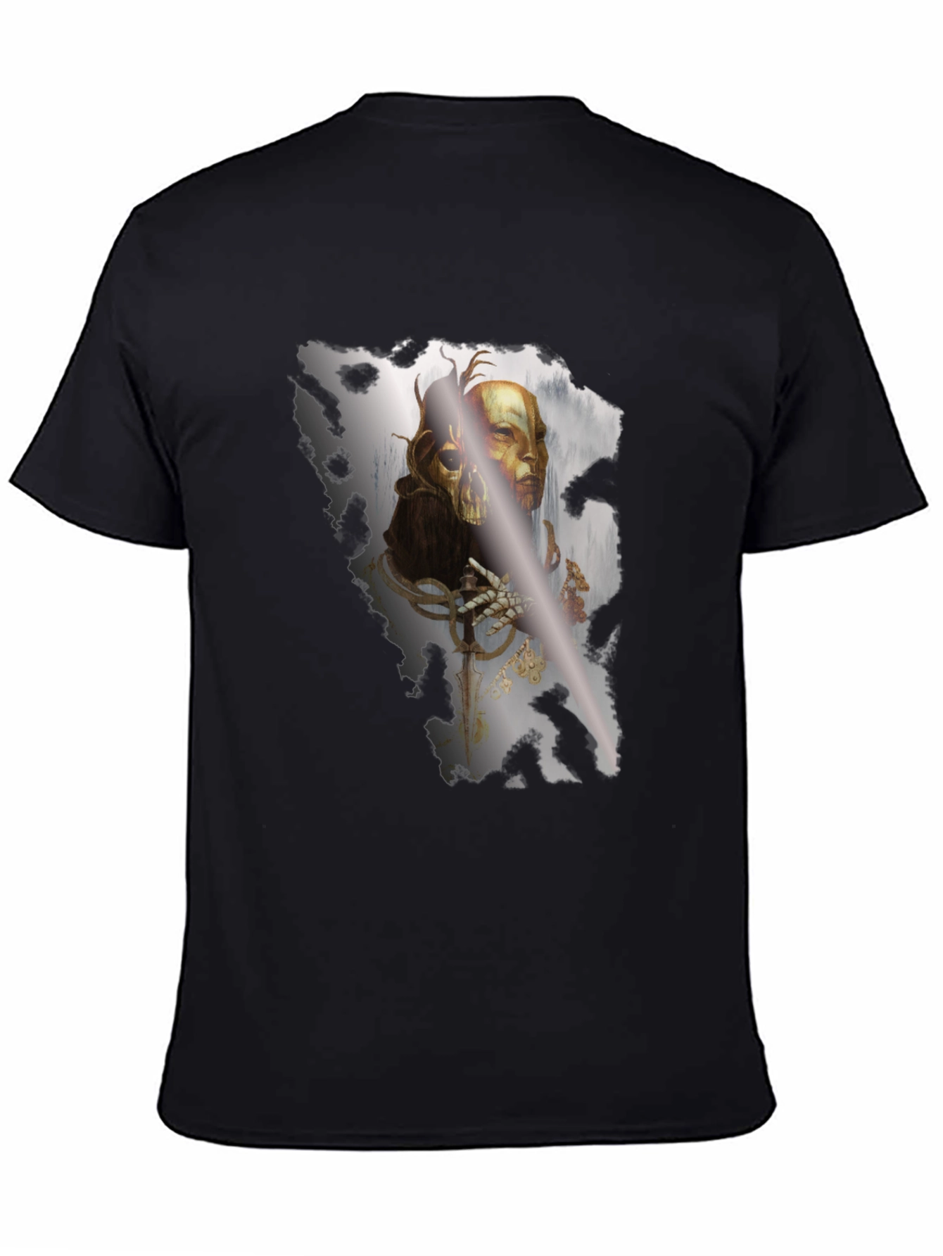 Gothic Skull Graphic Black T-Shirt