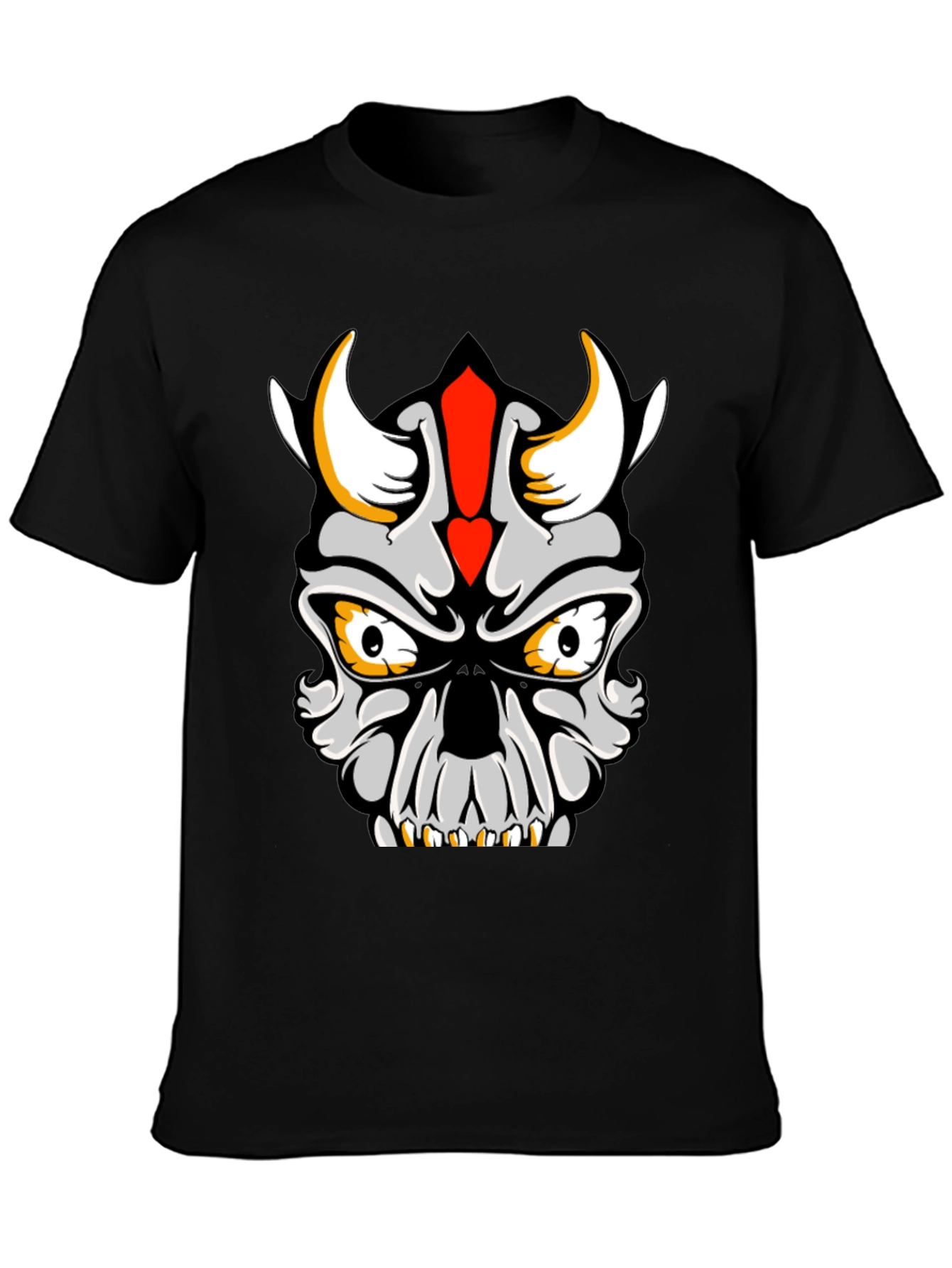 Skull Devil Graphic Tee - Black Cotton T-Shirt