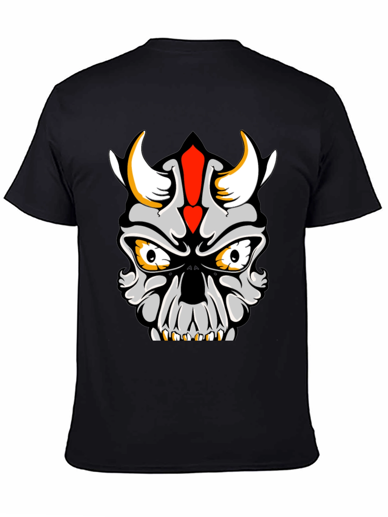 Skull Devil Graphic Tee - Black Cotton T-Shirt
