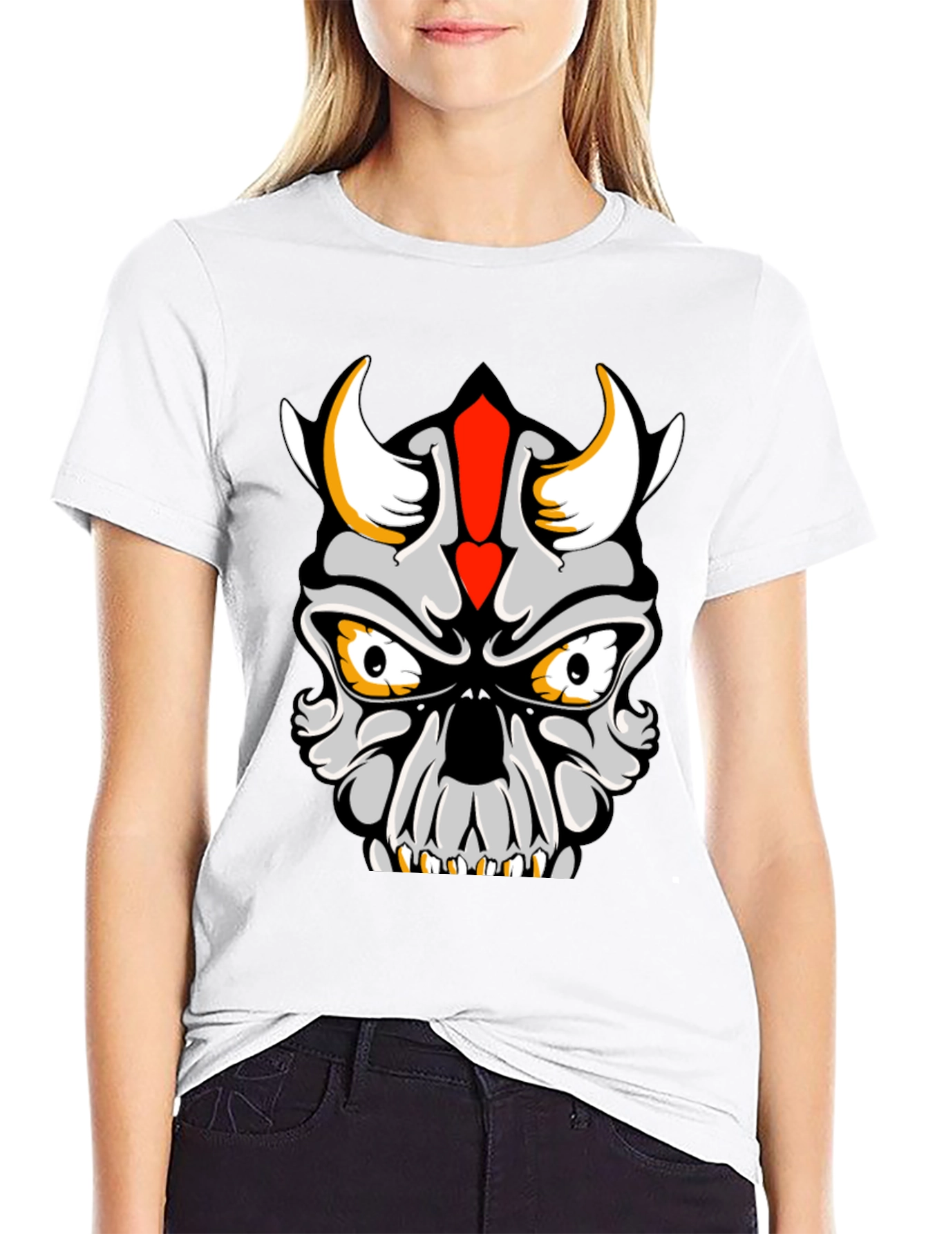 Skull Devil Graphic Tee - Black Cotton T-Shirt