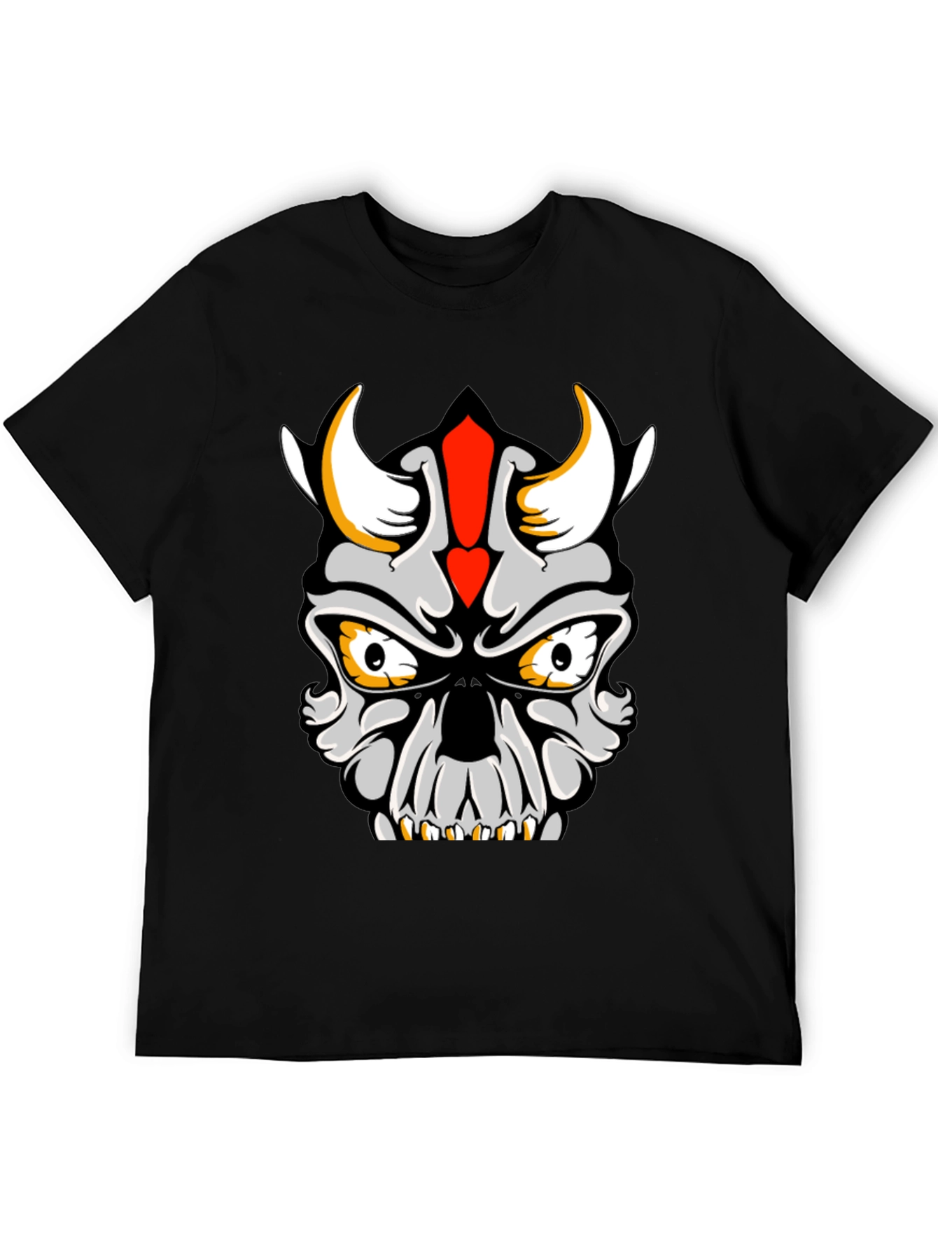Skull Devil Graphic Tee - Black Cotton T-Shirt