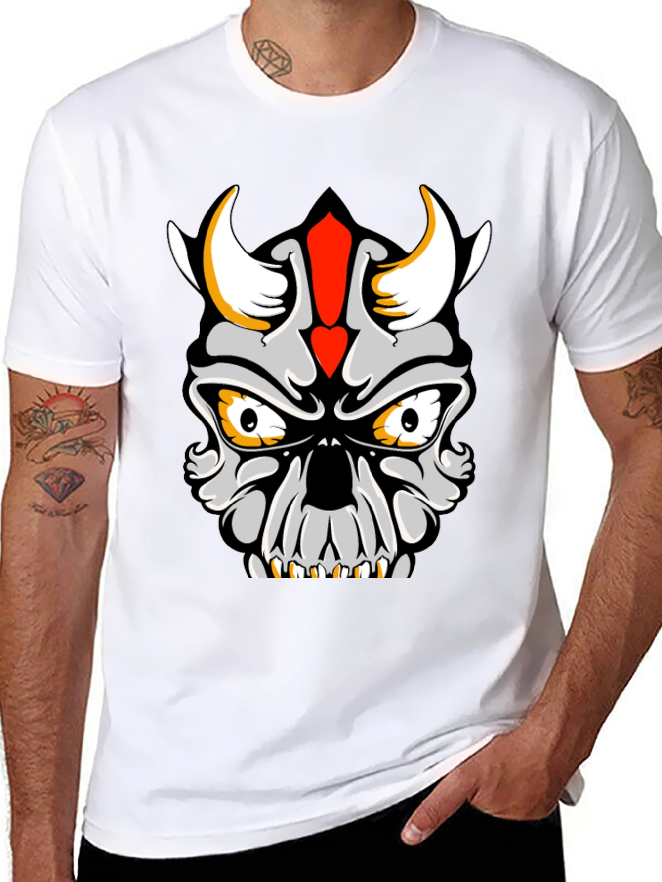 Skull Devil Graphic Tee - Black Cotton T-Shirt