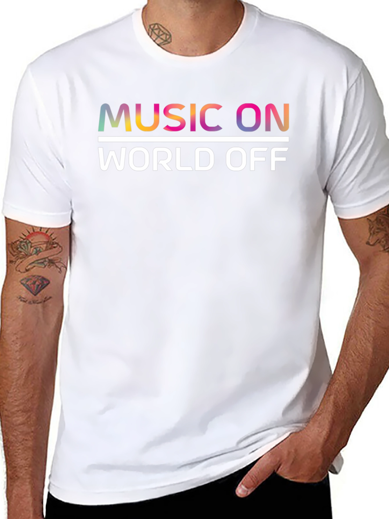 Music On World Off Graphic Tee