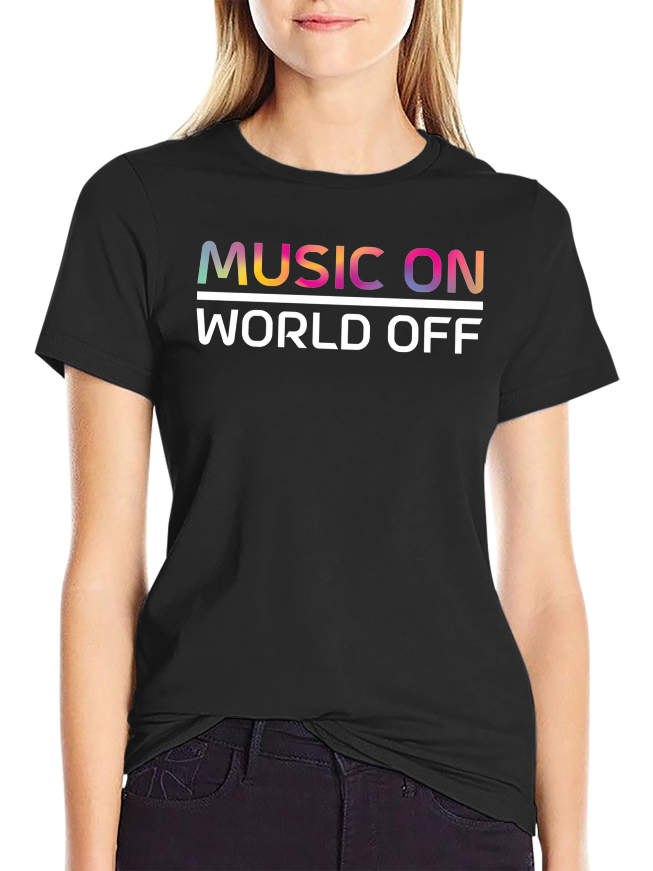 Music On World Off Graphic Tee