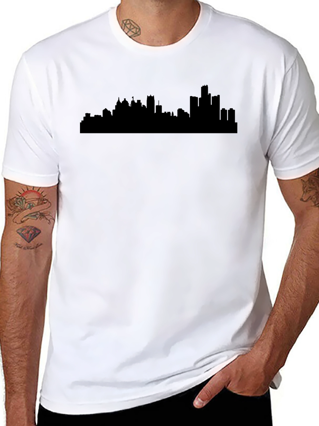 Detroit Skyline Graphic T-Shirt - Black
