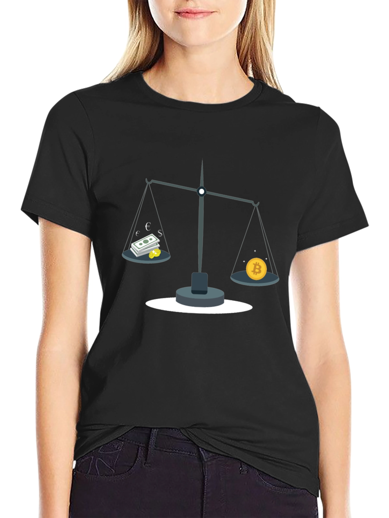 Bitcoin vs. Cash Tee - Crypto Balance T-Shirt
