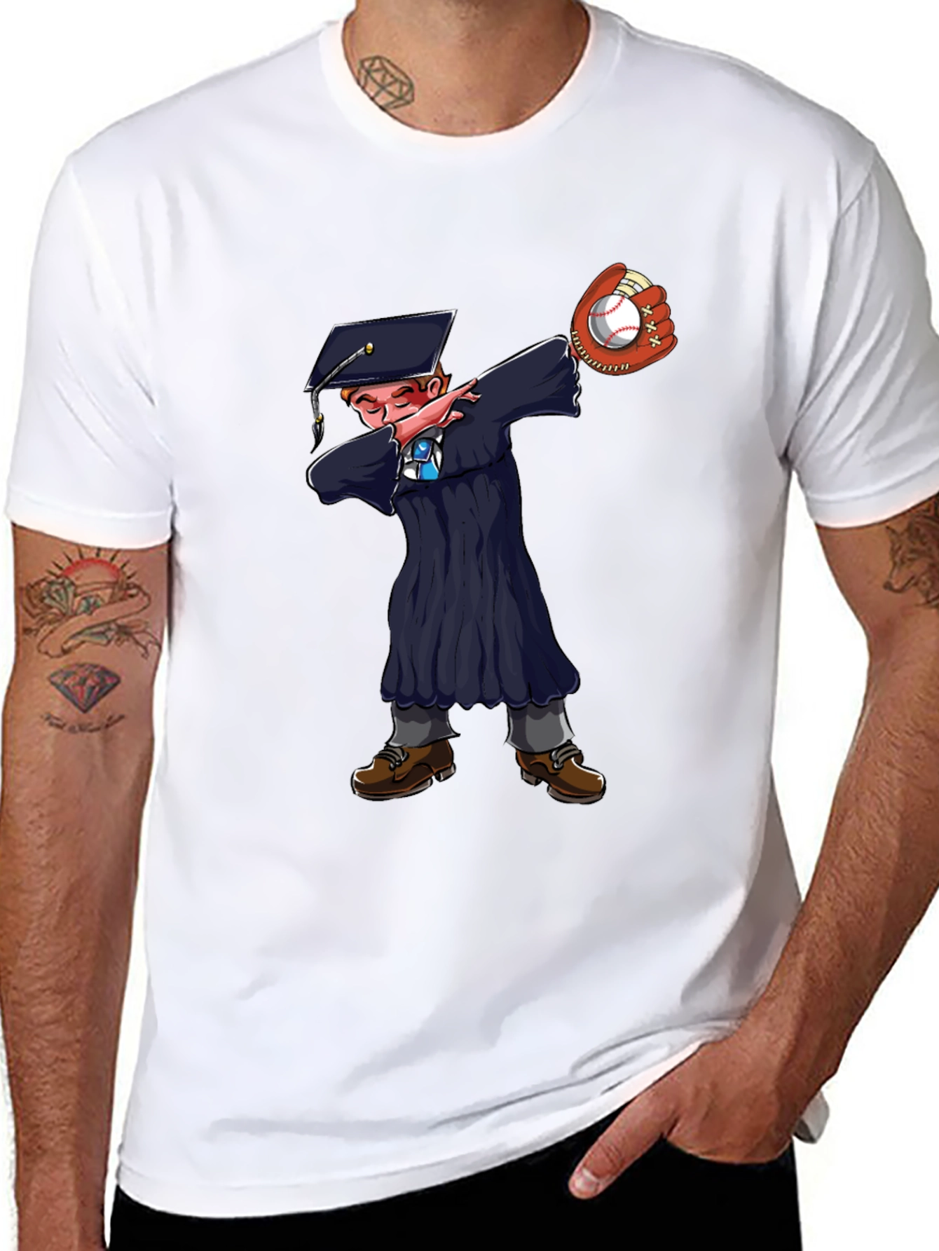 Graduate Dabbing Baseball T-Shirt